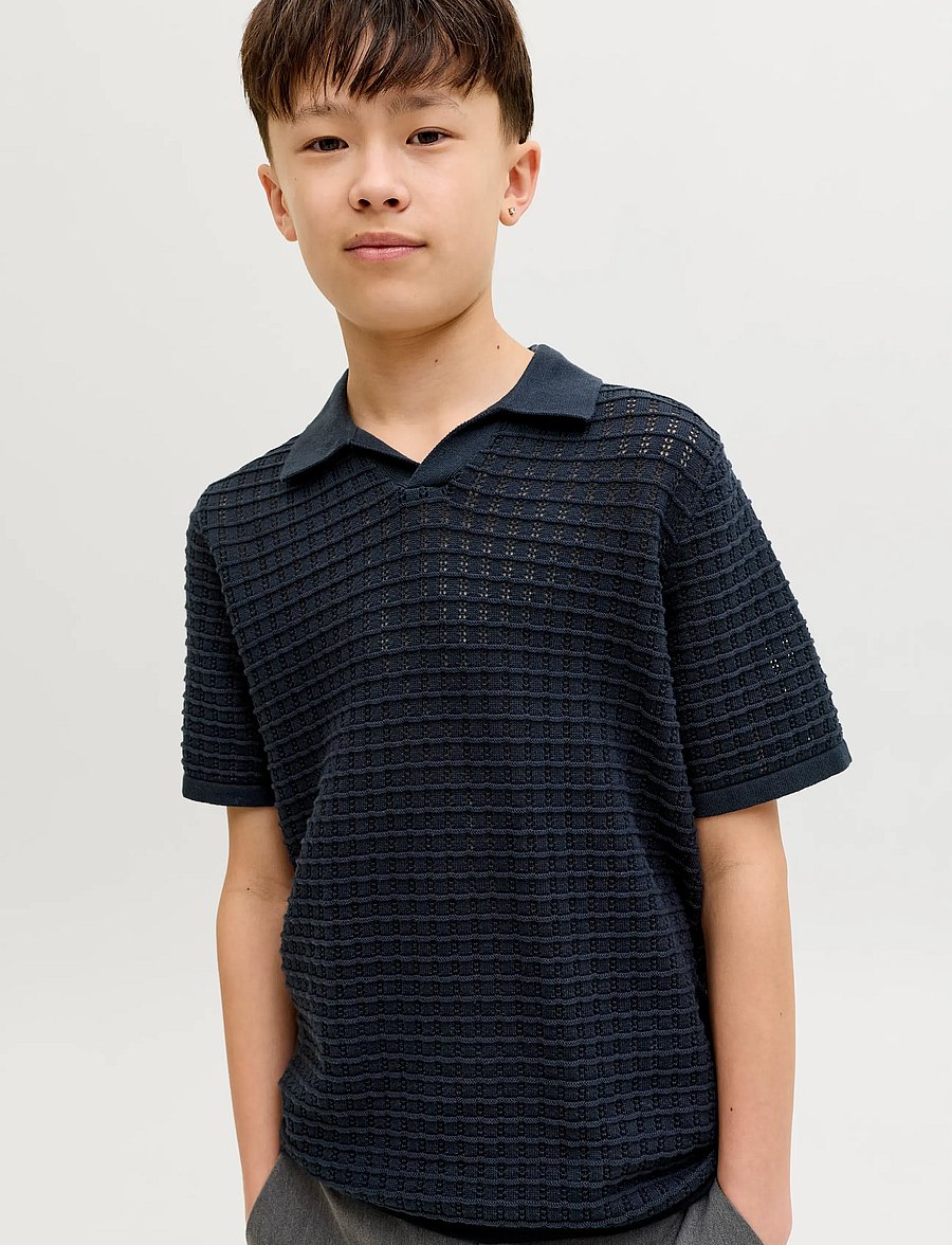Jack & Jones - JORNANTUCKET SPLIT NECK POLO JNR - lühikeste varrukatega polod - sky captain - 4