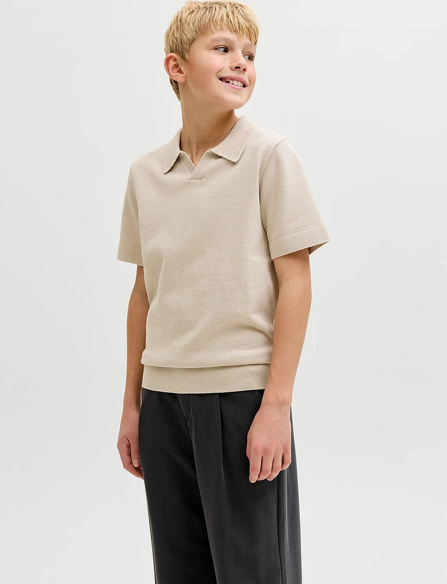 Jack & Jones - JPRBLAMILANO SPRING KNIT SPLIT NEC JNR - kortærmede poloer - ancient scroll - 0