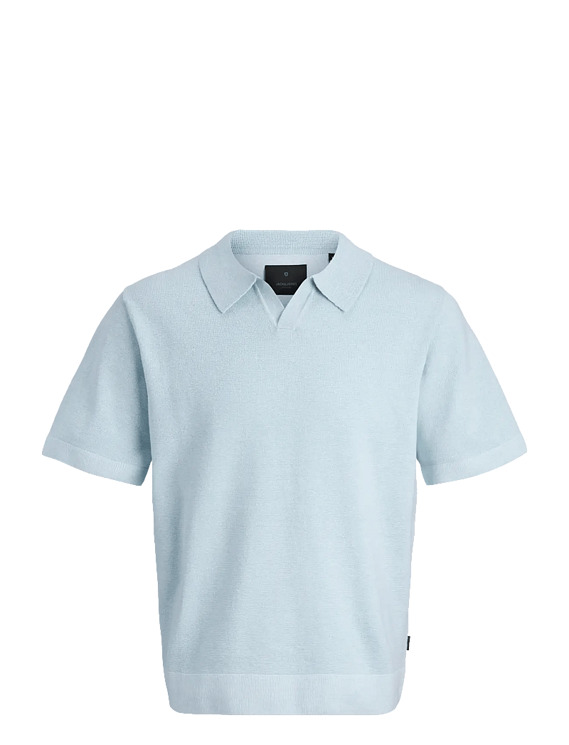 Jack & Jones - JPRBLAMILANO SPRING KNIT SPLIT NEC JNR - kurzärmelig - chambray blue - 1