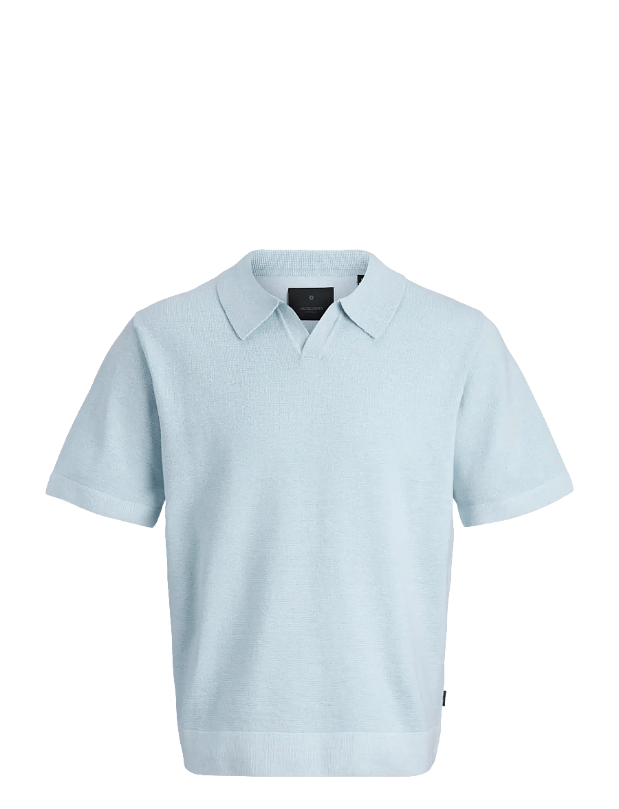 Jack & Jones - JPRBLAMILANO SPRING KNIT SPLIT NEC JNR - kortærmede poloer - chambray blue - 1