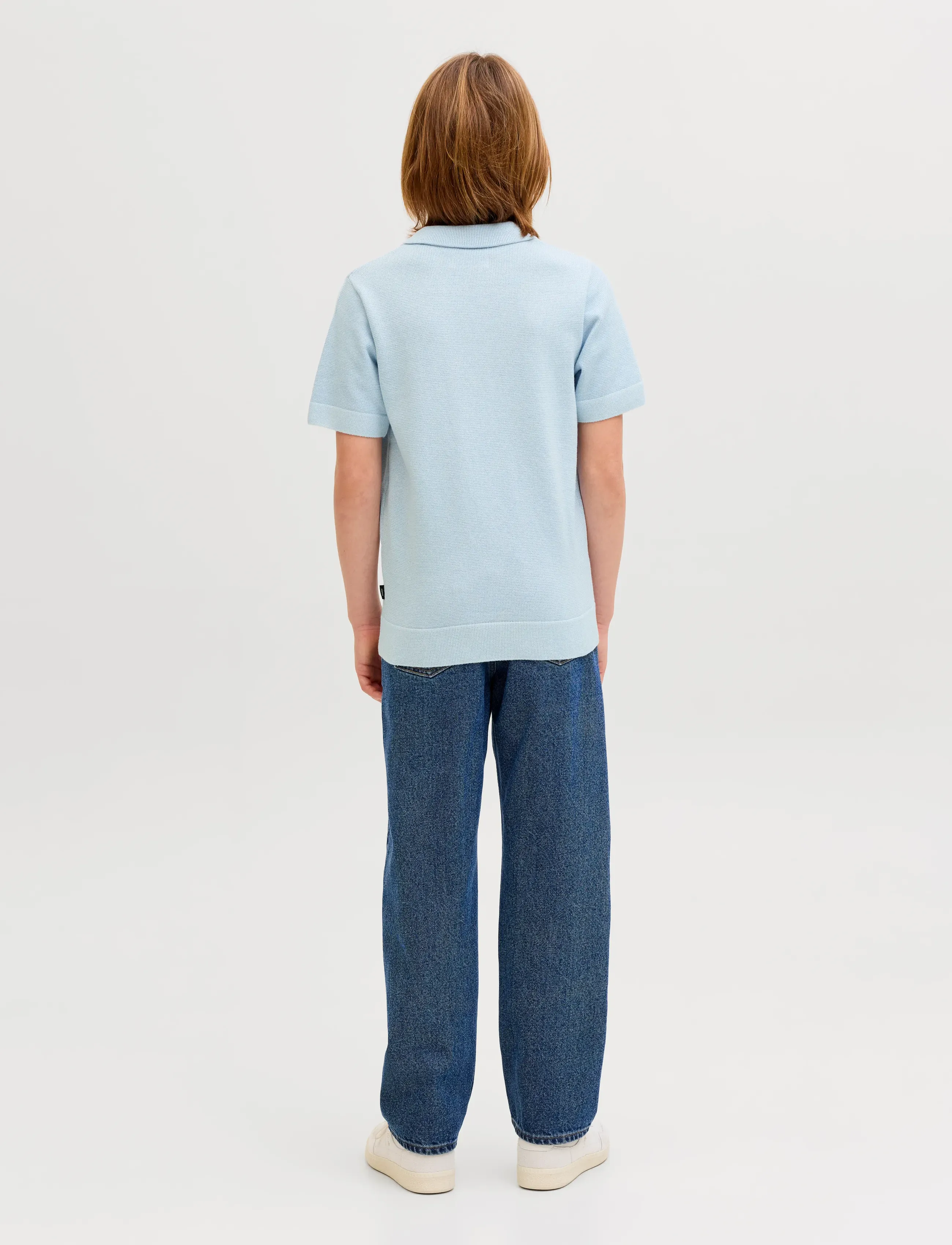 Jack & Jones - JPRBLAMILANO SPRING KNIT SPLIT NEC JNR - kortærmede poloer - chambray blue - 2