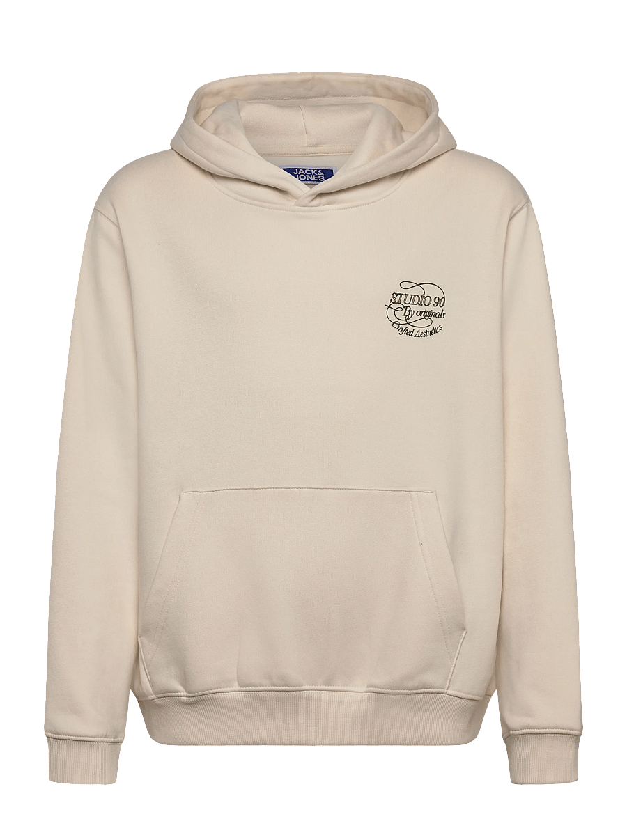 Jack & Jones - JORNIAGARA TYPO SWEAT HOOD JNR - kapuzenpullover - antique white - 0