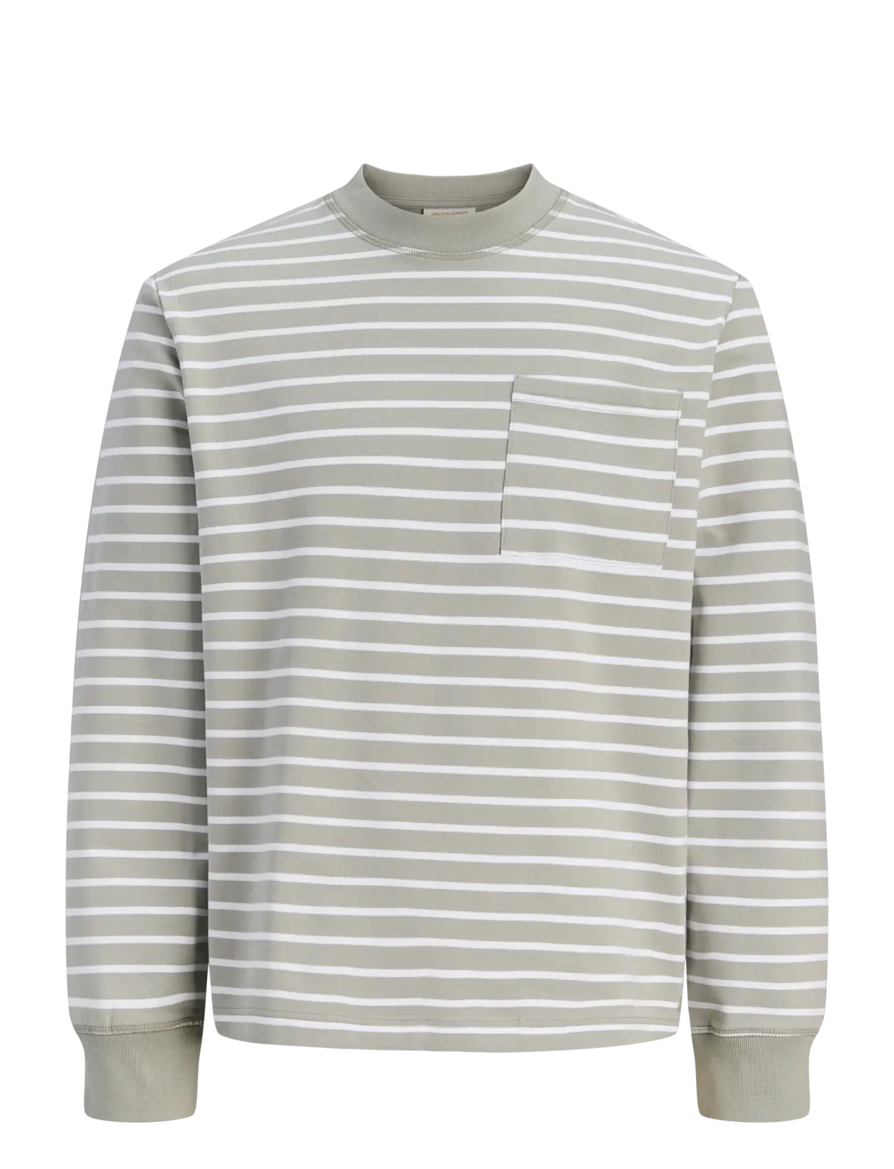 Jack & Jones JORNANTUCKET STRIPED SWEAT CREW NE JNR - 4 for 3 - SEAGRASS / white