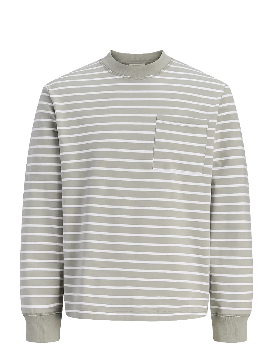 Jack & Jones - JORNANTUCKET STRIPED SWEAT CREW NE JNR - sweatshirts - seagrass - 1