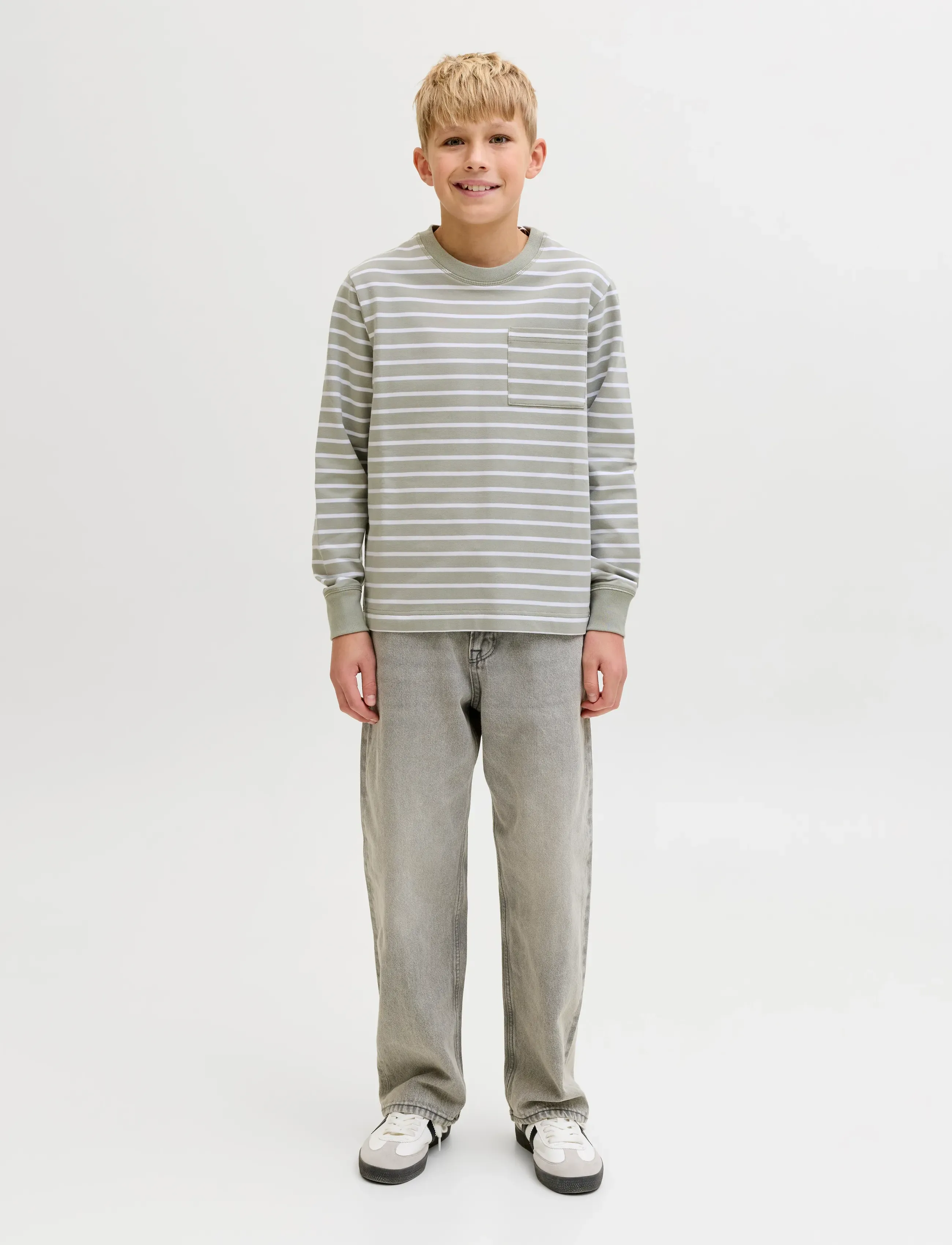 Jack & Jones - JORNANTUCKET STRIPED SWEAT CREW NE JNR - sweatshirts - seagrass - 4