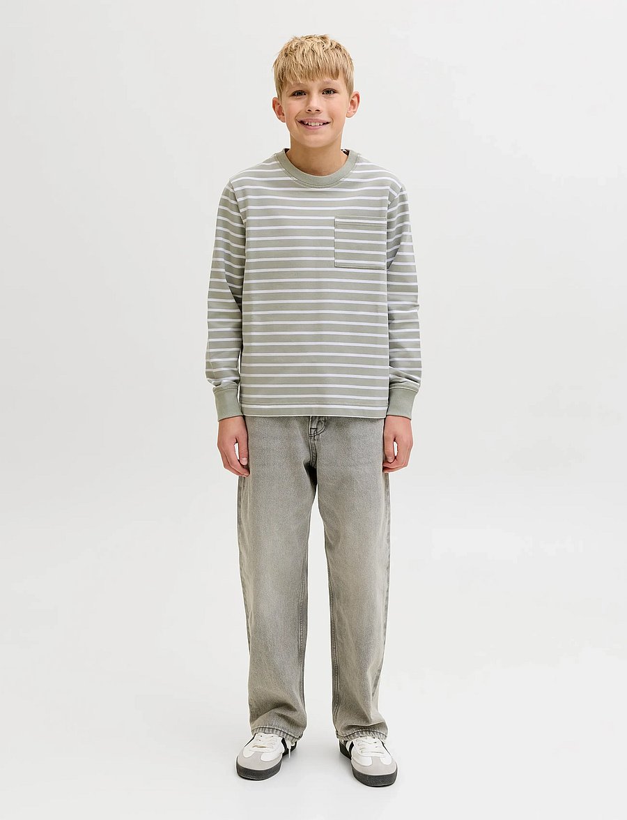Jack & Jones - JORNANTUCKET STRIPED SWEAT CREW NE JNR - sweatshirts - seagrass - 4