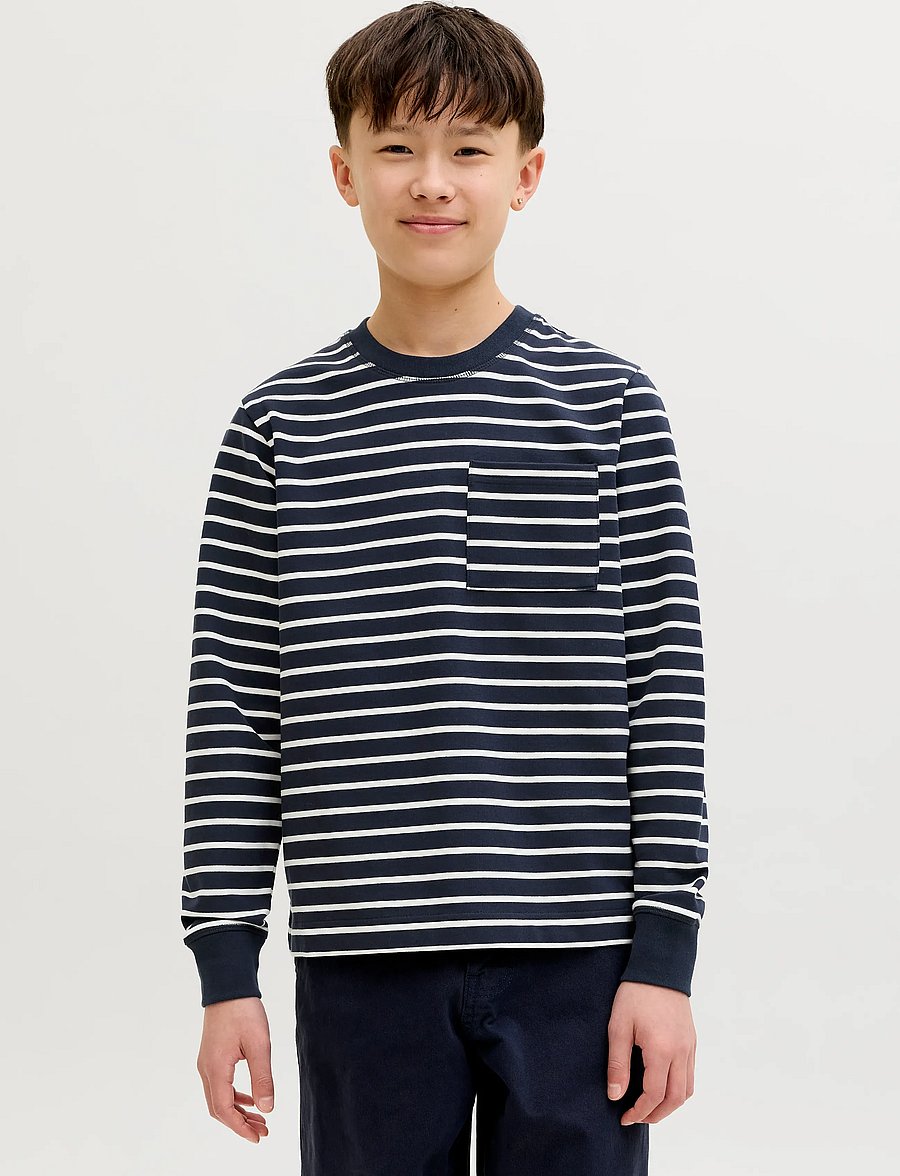 Jack & Jones - JORNANTUCKET STRIPED SWEAT CREW NE JNR - sweatshirts - sky captain - 0