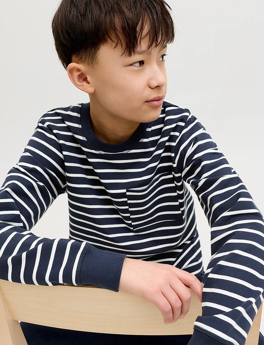 Jack & Jones - JORNANTUCKET STRIPED SWEAT CREW NE JNR - sweatshirts - sky captain - 4