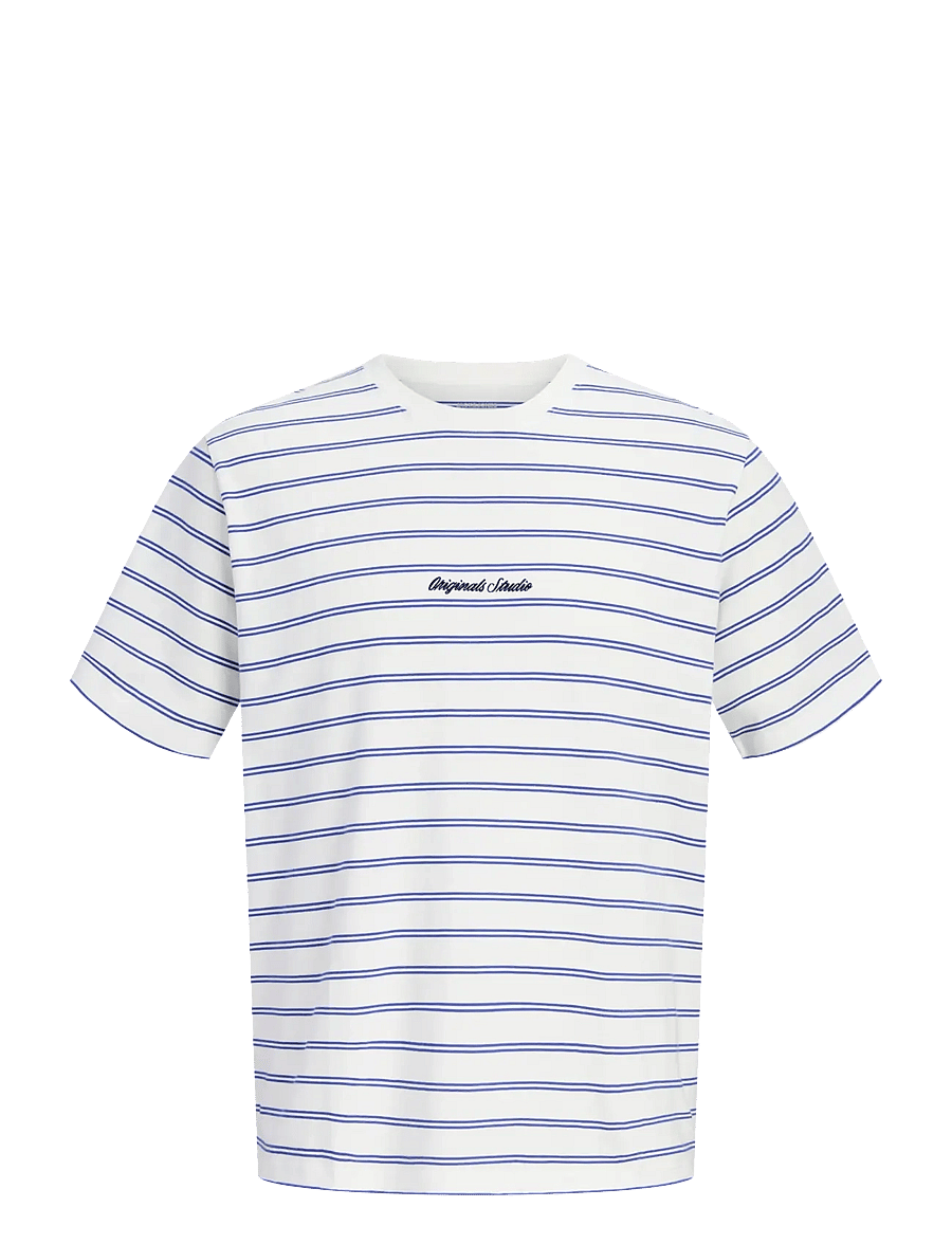 Jack & Jones - JORNORREBRO STRIPE TEE SS CN JNR - kortærmede t-shirts - cloud dancer - 1