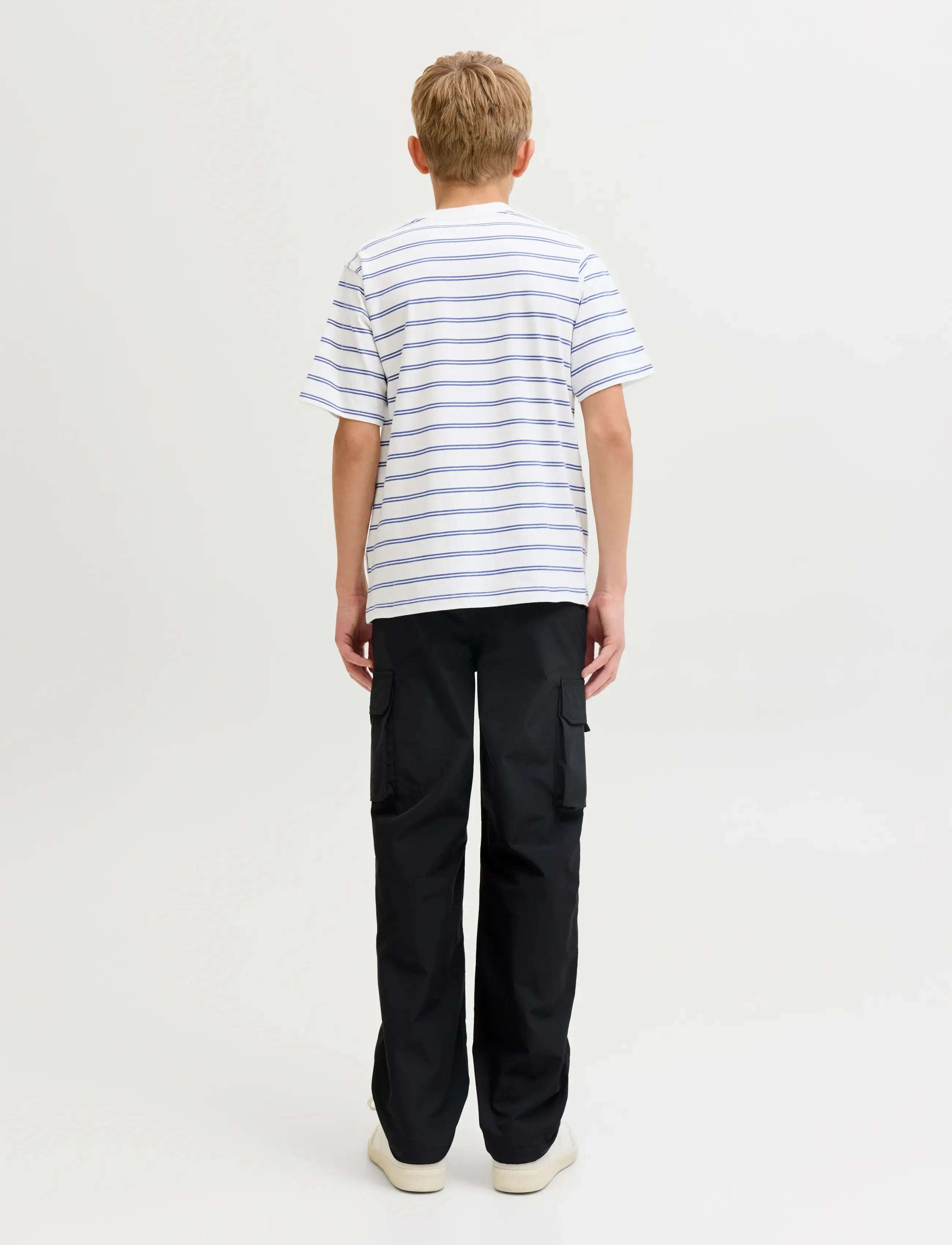 Jack & Jones - JORNORREBRO STRIPE TEE SS CN JNR - kortærmede t-shirts - cloud dancer - 2