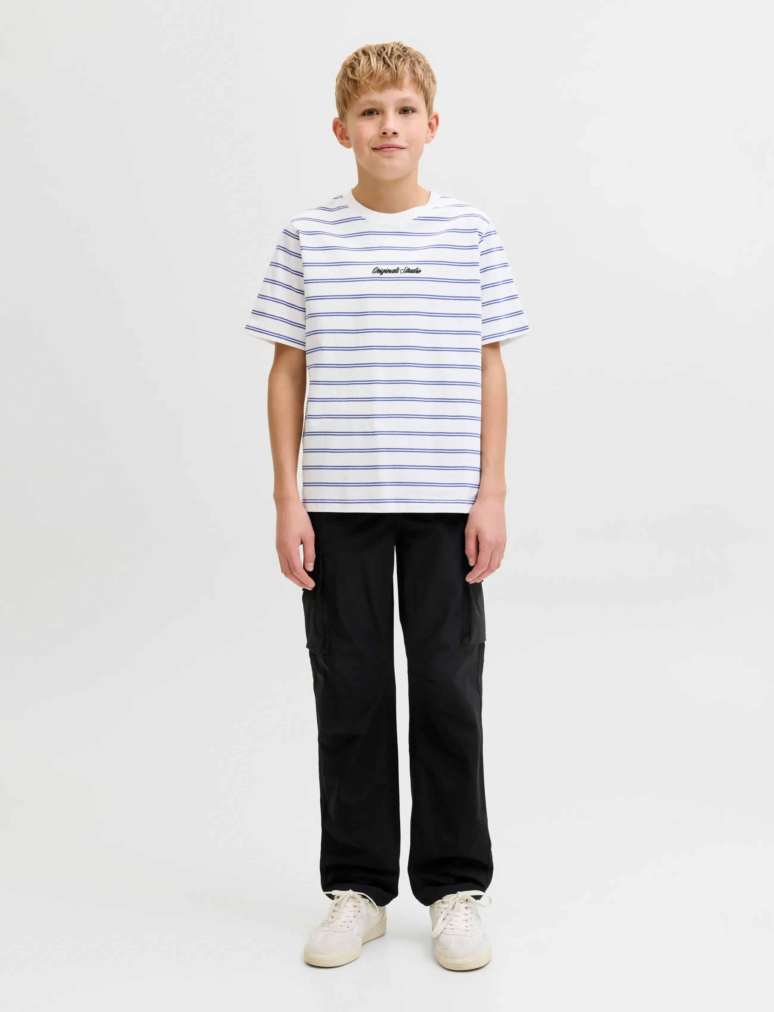 Jack & Jones - JORNORREBRO STRIPE TEE SS CN JNR - kortærmede t-shirts - cloud dancer - 3