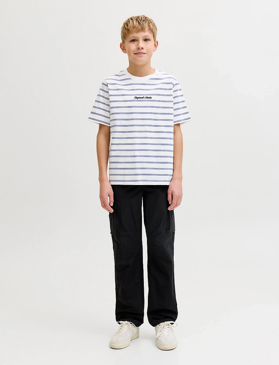 Jack & Jones - JORNORREBRO STRIPE TEE SS CN JNR - kortærmede t-shirts - cloud dancer - 3