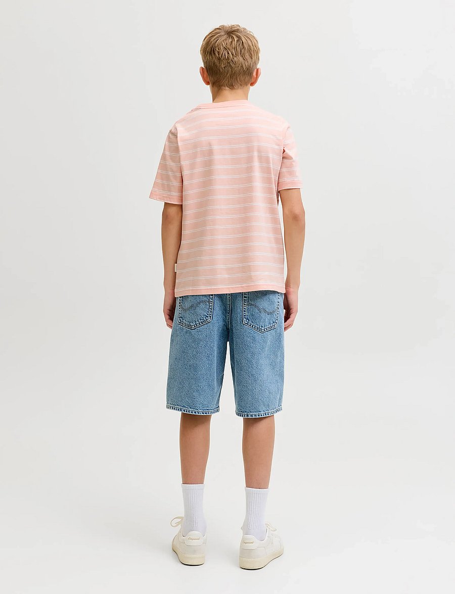 Jack & Jones - JORNORREBRO STRIPE TEE SS CN JNR - kortærmede t-shirts - peach melba - 3