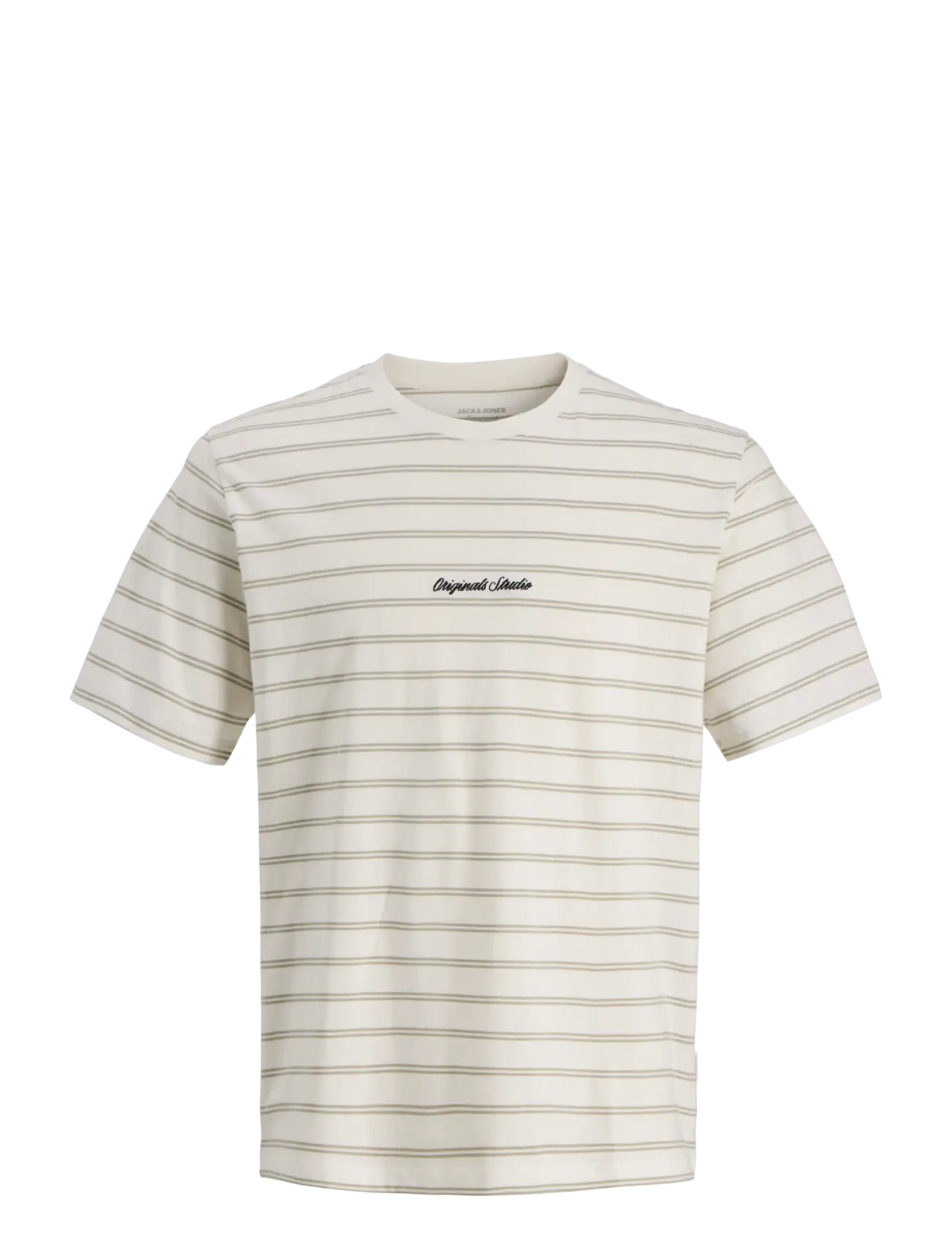 Jack & Jones JORNORREBRO STRIPE TEE SS CN JNR - Inspiration - SEAGRASS / cream