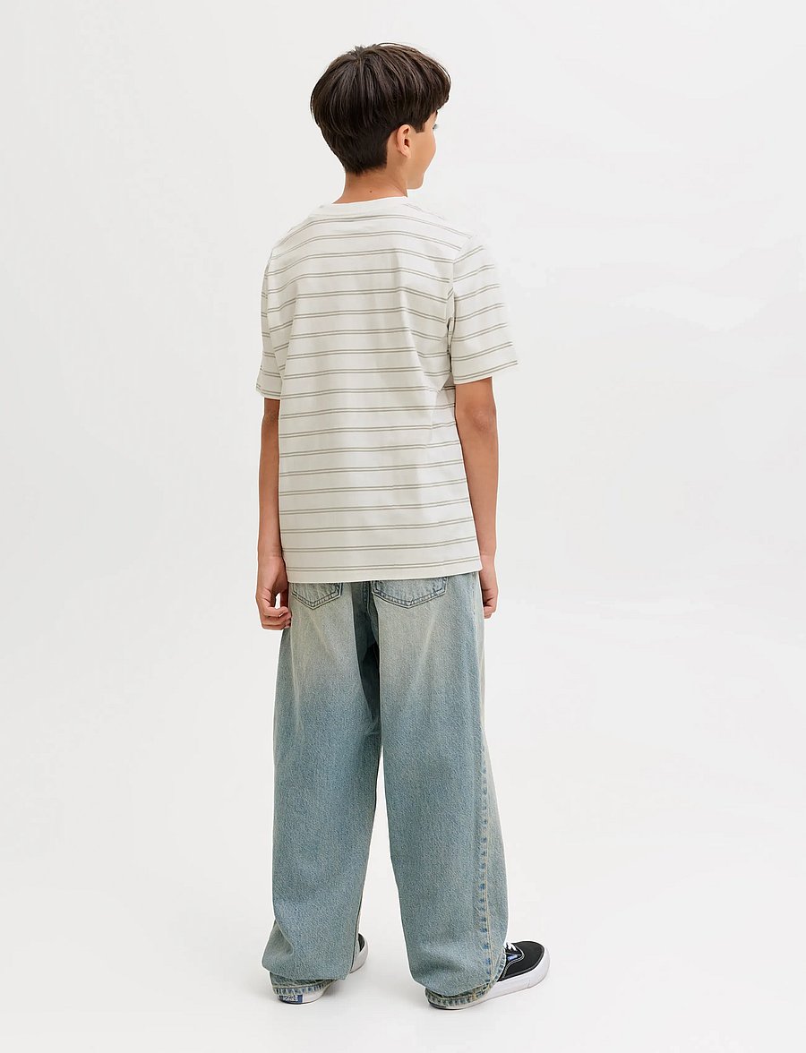 Jack & Jones - JORNORREBRO STRIPE TEE SS CN JNR - kortærmede t-shirts - seagrass - 3