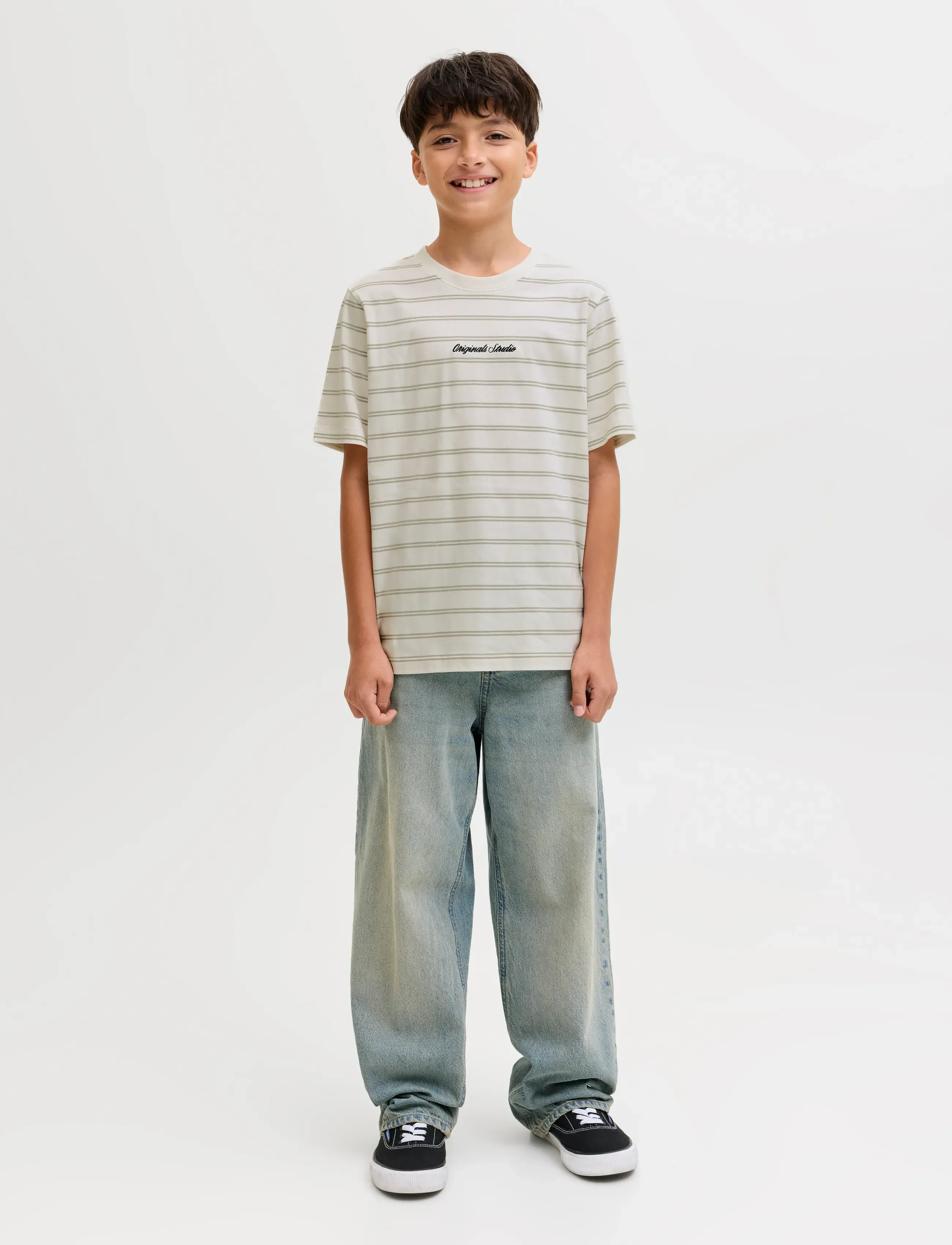 Jack & Jones - JORNORREBRO STRIPE TEE SS CN JNR - kortærmede t-shirts - seagrass - 4