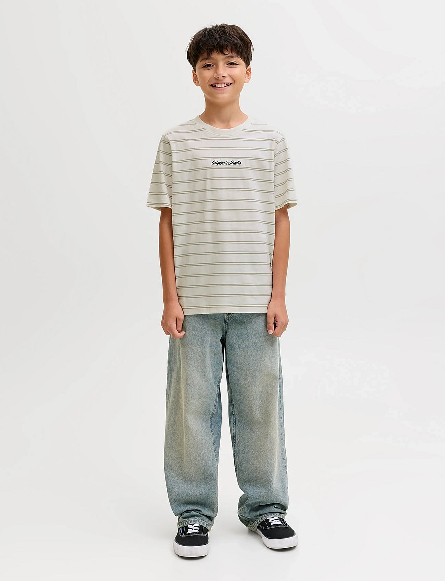 Jack & Jones - JORNORREBRO STRIPE TEE SS CN JNR - kortærmede t-shirts - seagrass - 4