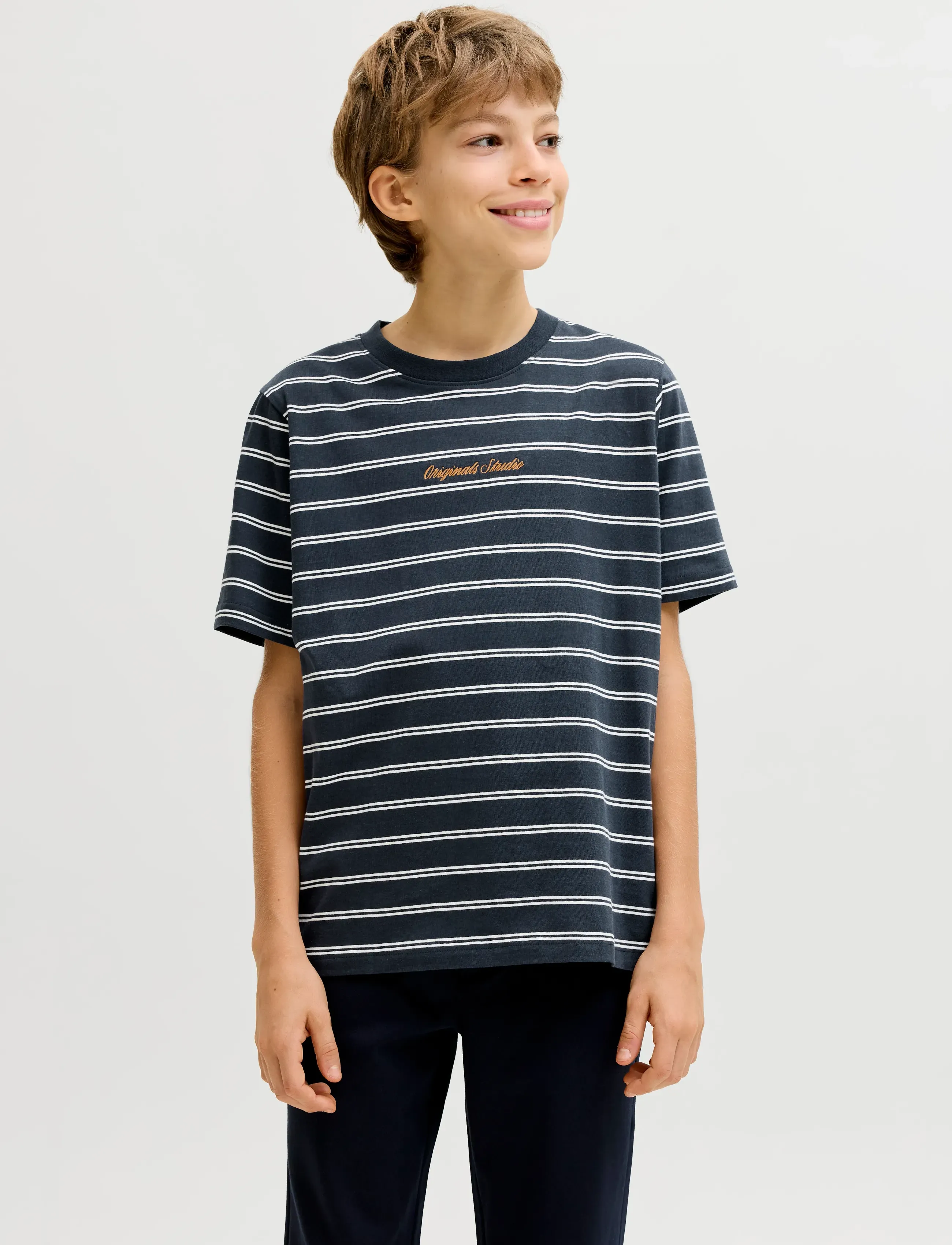 Jack & Jones JORNORREBRO STRIPE TEE SS CN JNR - Toppar og stuttermabolir - SKY CAPTAIN / navy