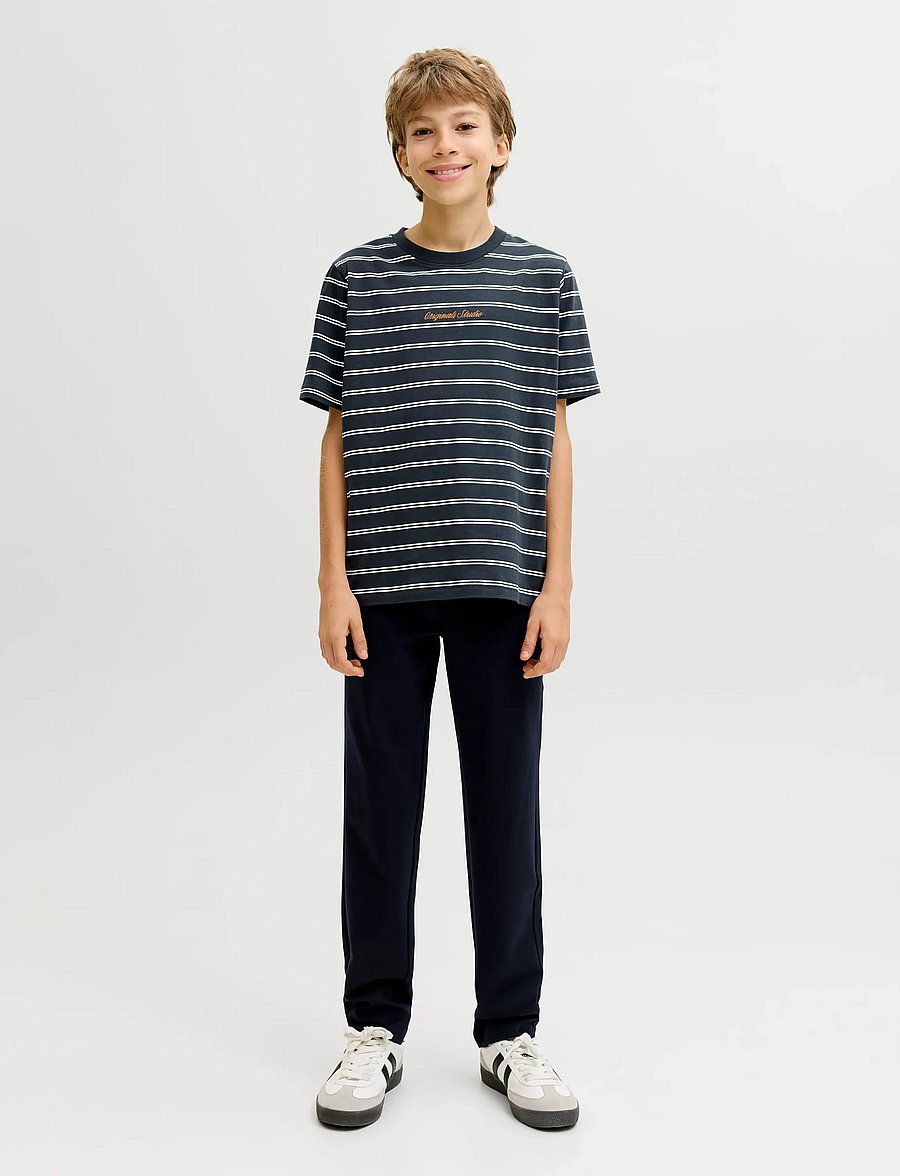 Jack & Jones - JORNORREBRO STRIPE TEE SS CN JNR - kortærmede t-shirts - sky captain - 3