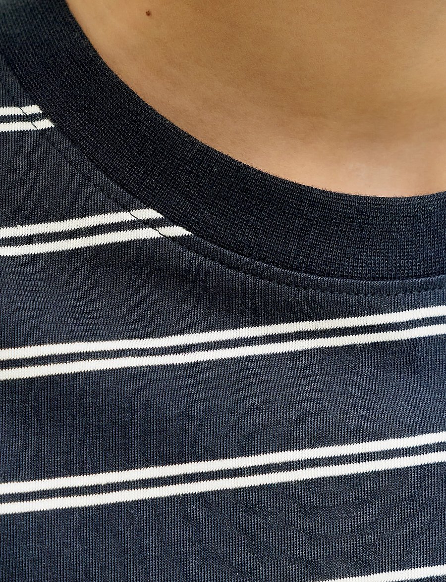 Jack & Jones - JORNORREBRO STRIPE TEE SS CN JNR - kortærmede t-shirts - sky captain - 4