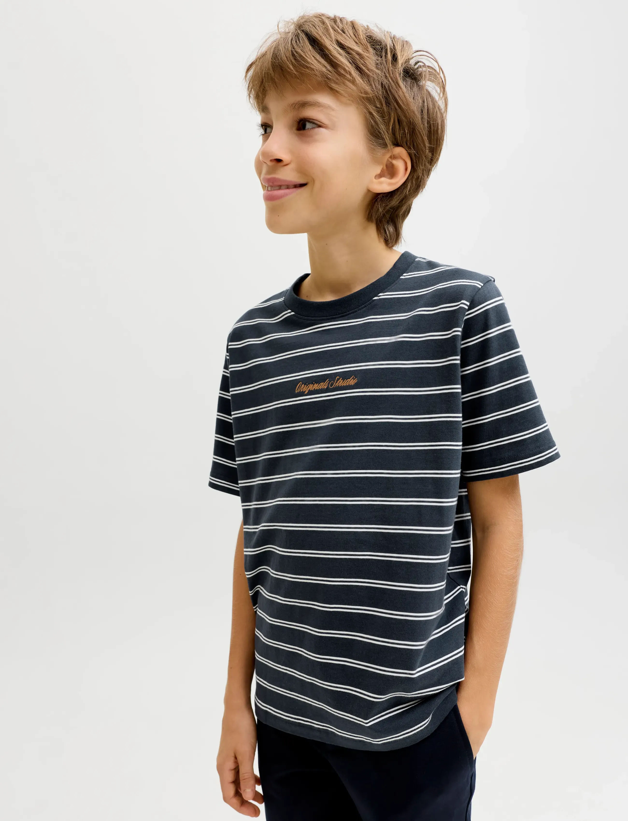 Jack & Jones - JORNORREBRO STRIPE TEE SS CN JNR - kortærmede t-shirts - sky captain - 5
