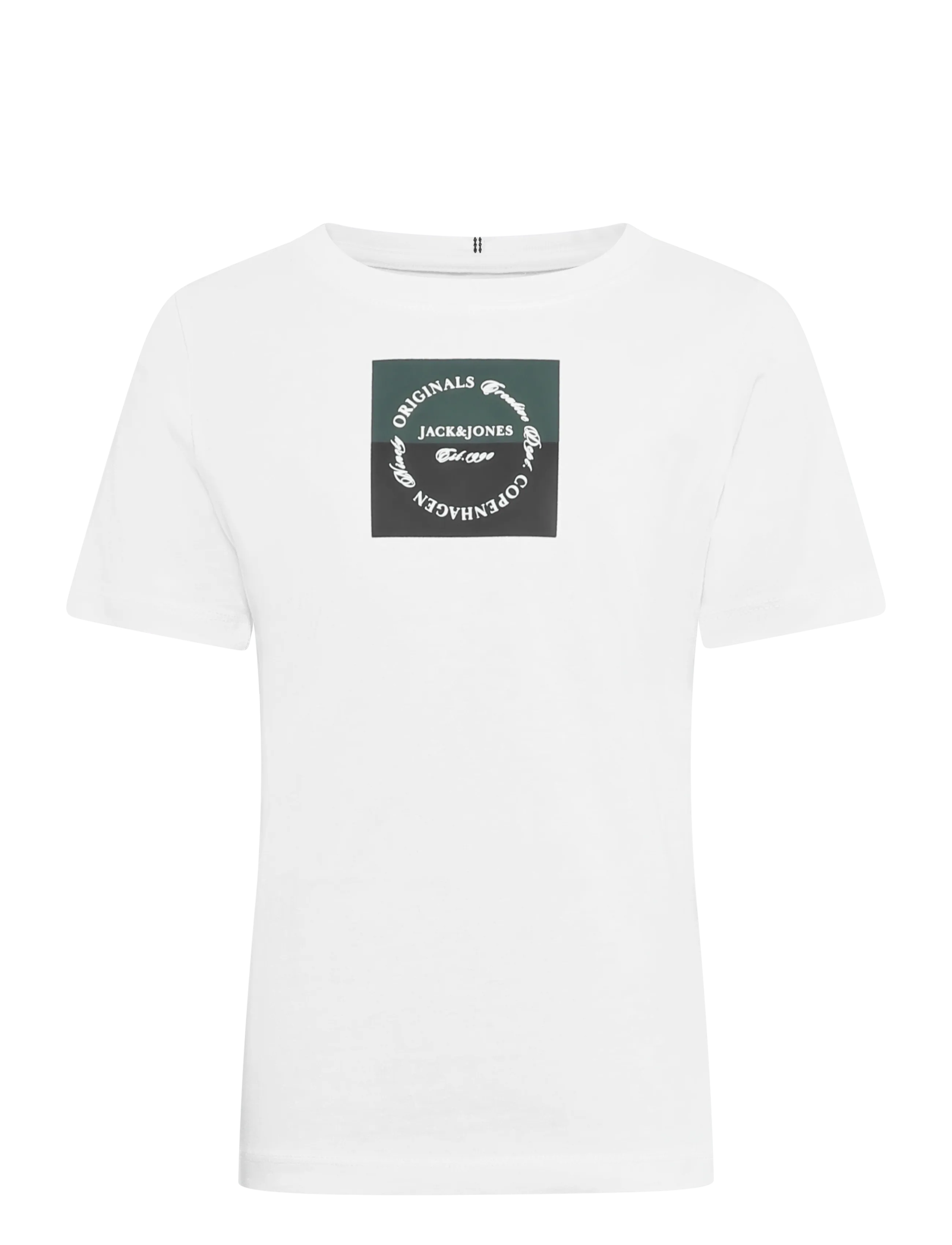 JACK & JONES Jorcatskills Square Marke Tee Ss Sn Jnr Weiß - 128 - Kinder
