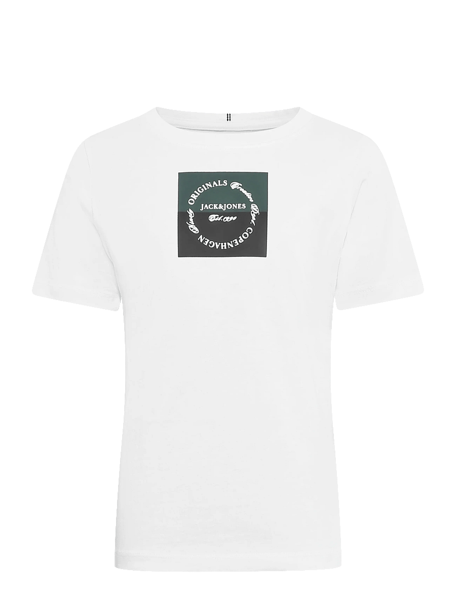 Jack & Jones - JORCATSKILLS SQUARE BRAND TEE SS SN JNR - kortærmede t-shirts - bright white - 1