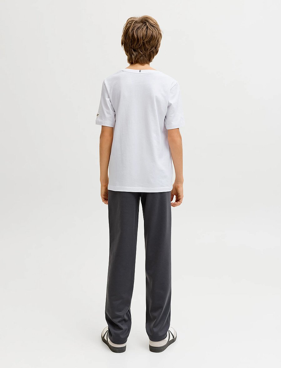 Jack & Jones - JORCATSKILLS SQUARE BRAND TEE SS SN JNR - bright white - 2