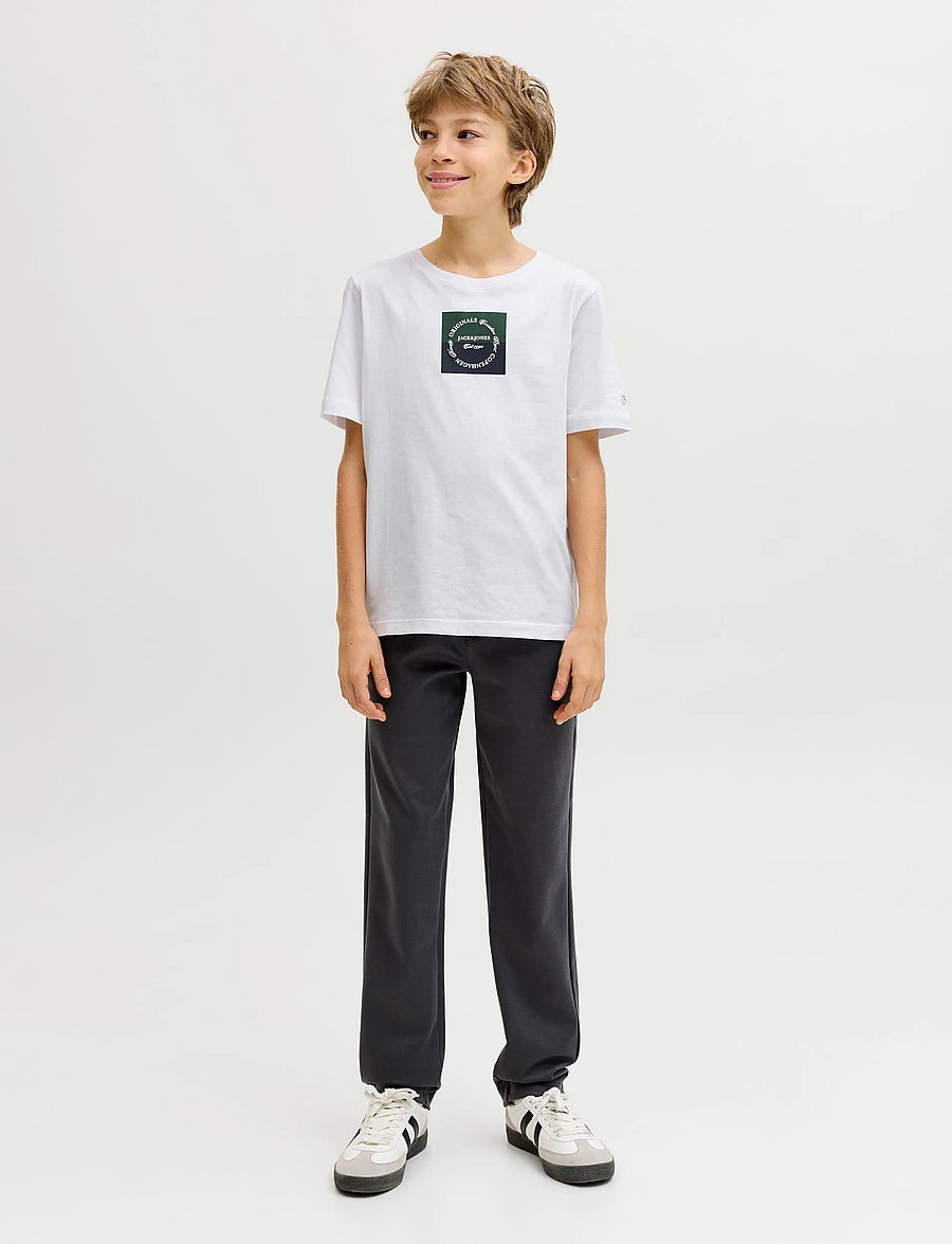 Jack & Jones - JORCATSKILLS SQUARE BRAND TEE SS SN JNR - bright white - 3