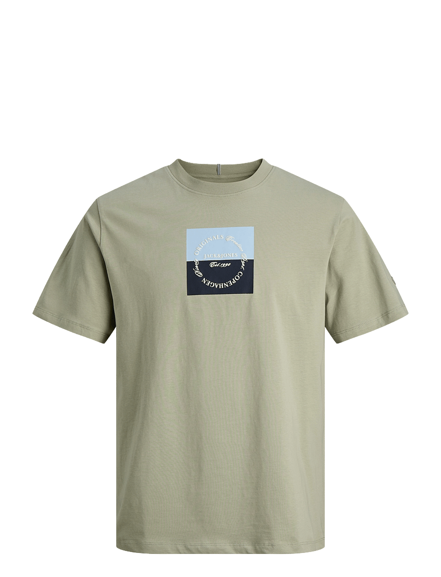 Jack & Jones - JORCATSKILLS SQUARE BRAND TEE SS SN JNR - kortærmede t-shirts - seagrass - 1