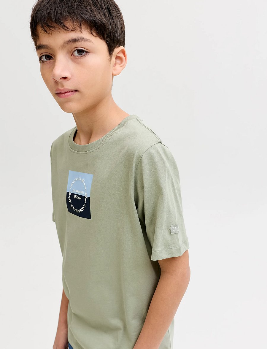 Jack & Jones - JORCATSKILLS SQUARE BRAND TEE SS SN JNR - kortærmede t-shirts - seagrass - 5