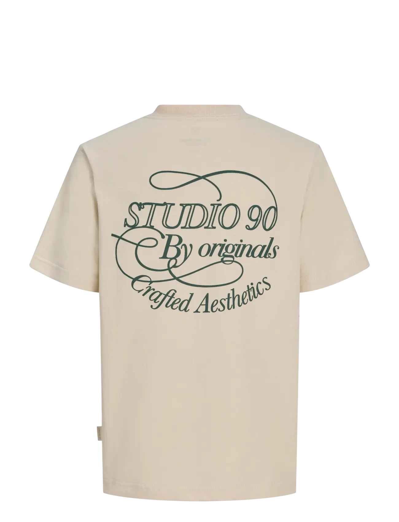 Jack & Jones - JORNIAGARA TYPO TEE SS CREW NECK JNR - kortærmede t-shirts - antique white - 2