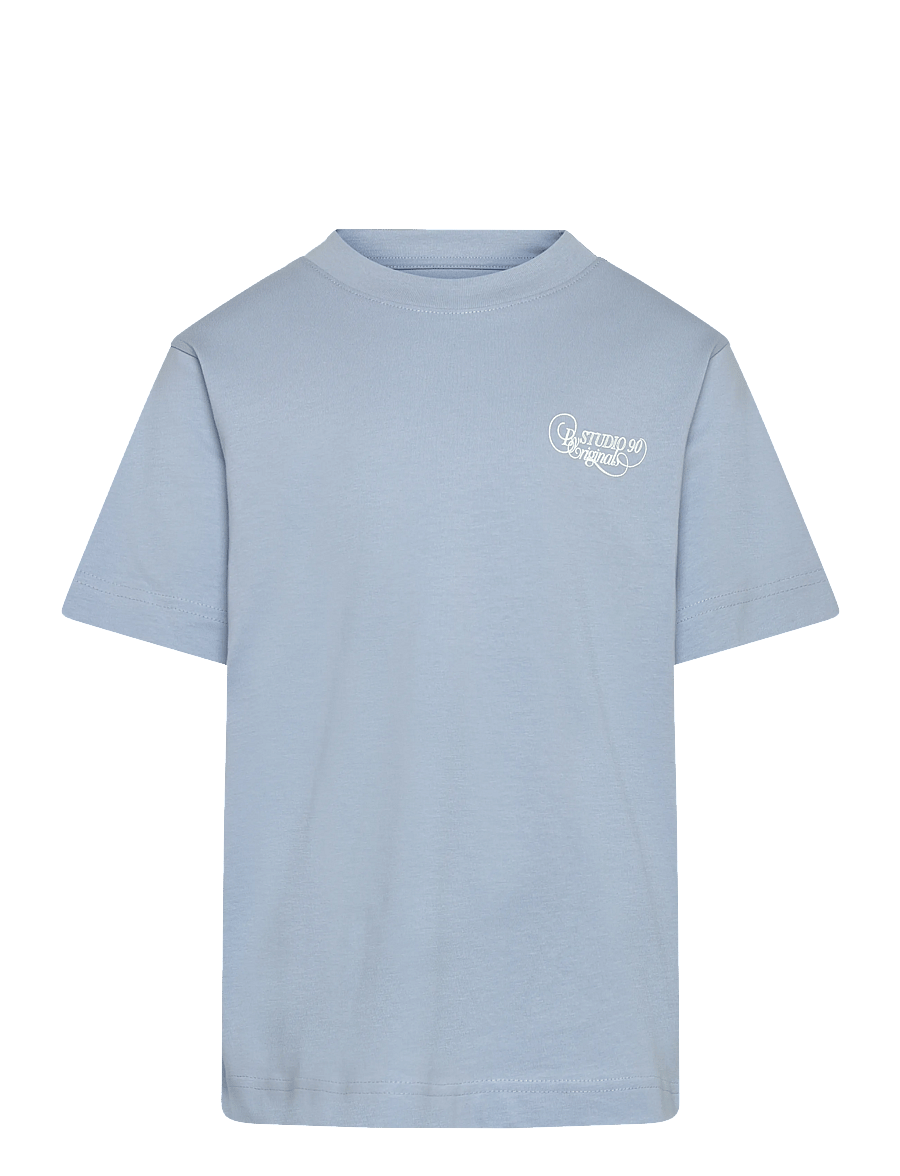 Jack & Jones - JORNIAGARA TYPO TEE SS CREW NECK JNR - kortærmede t-shirts - cashmere blue - 0