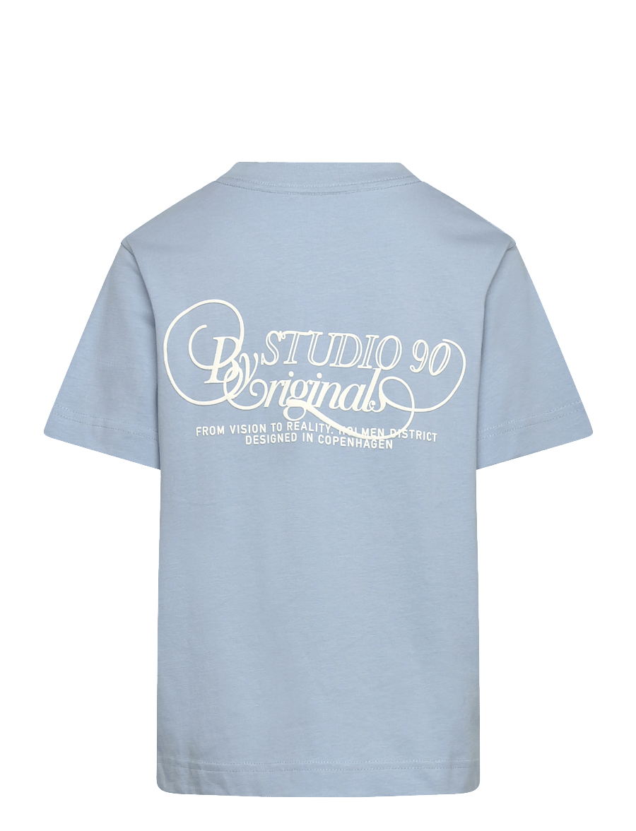 Jack & Jones - JORNIAGARA TYPO TEE SS CREW NECK JNR - kortærmede t-shirts - cashmere blue - 1