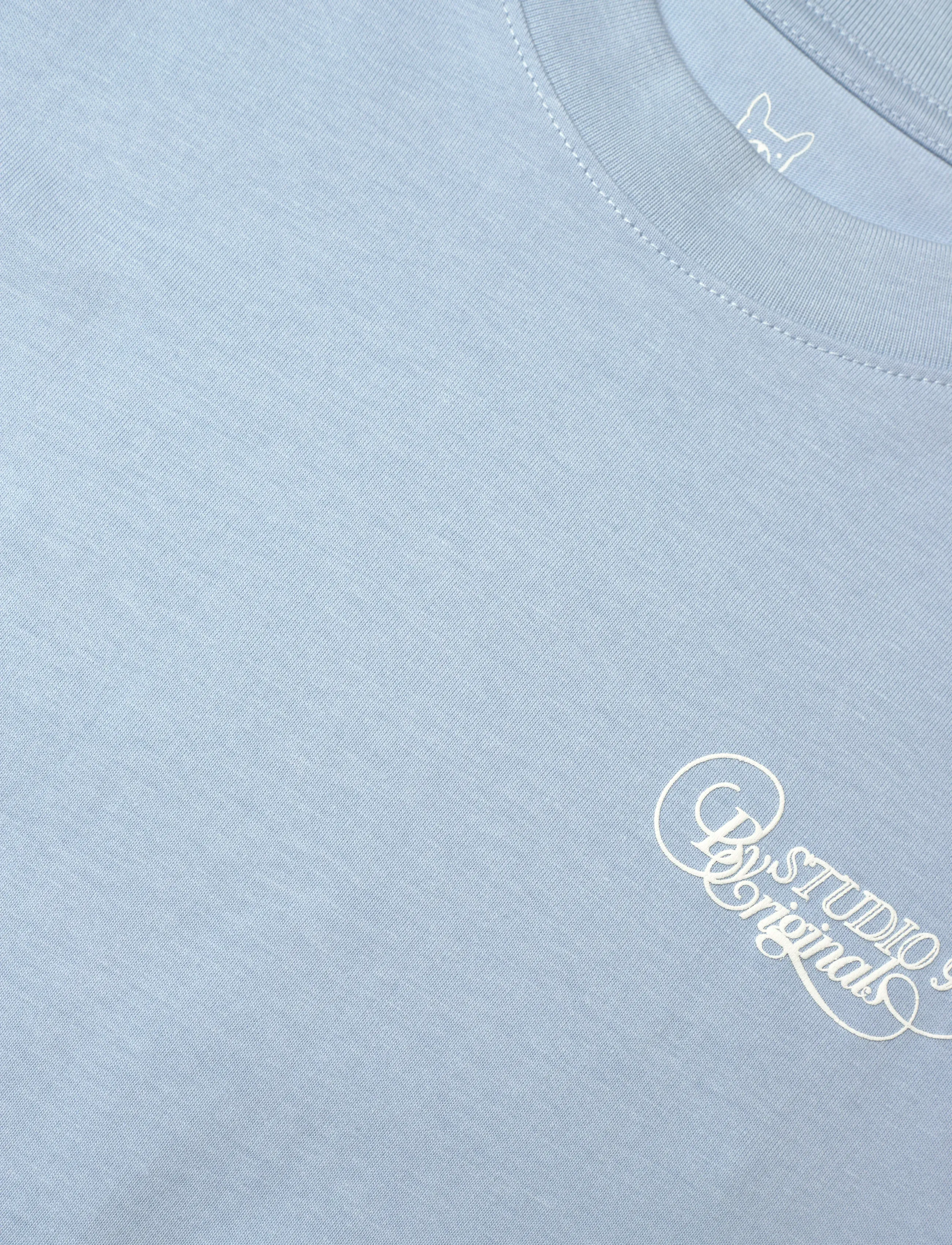 Jack & Jones - JORNIAGARA TYPO TEE SS CREW NECK JNR - kortærmede t-shirts - cashmere blue - 2