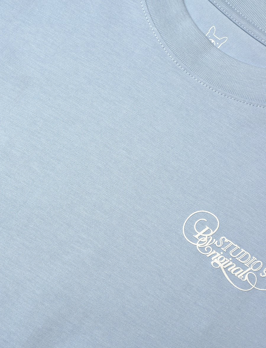 Jack & Jones - JORNIAGARA TYPO TEE SS CREW NECK JNR - kortærmede t-shirts - cashmere blue - 2