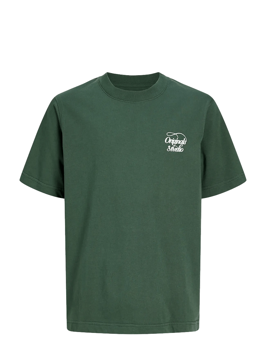 Jack & Jones - JORNIAGARA TYPO TEE SS CREW NECK JNR - kortærmede t-shirts - sycamore - 1