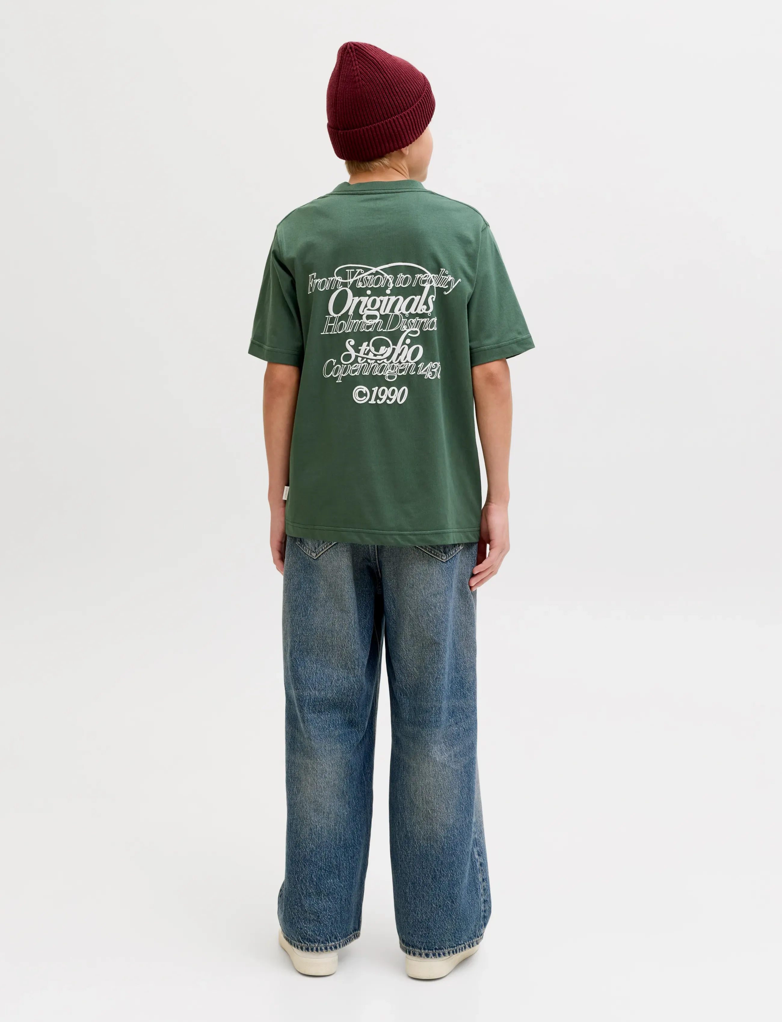 Jack & Jones - JORNIAGARA TYPO TEE SS CREW NECK JNR - kortærmede t-shirts - sycamore - 3