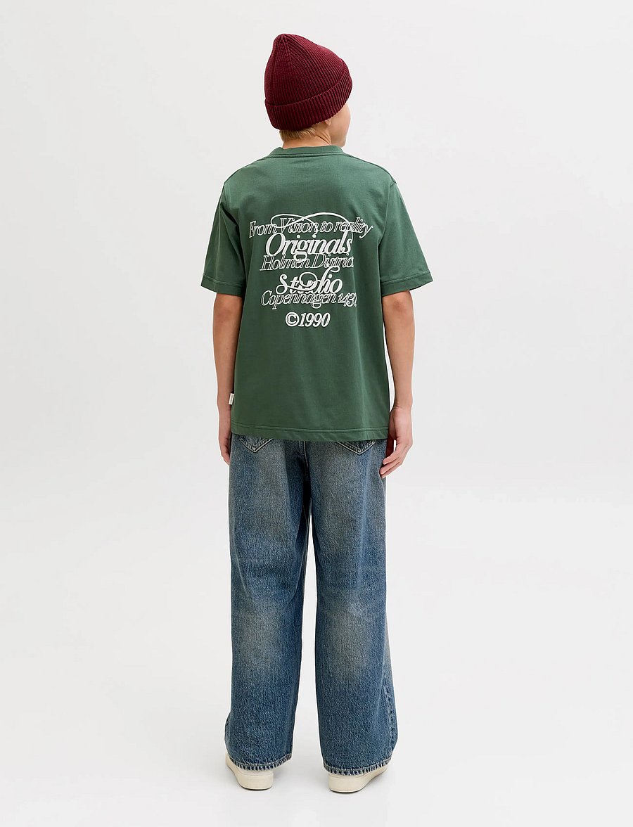 Jack & Jones - JORNIAGARA TYPO TEE SS CREW NECK JNR - kortærmede t-shirts - sycamore - 3