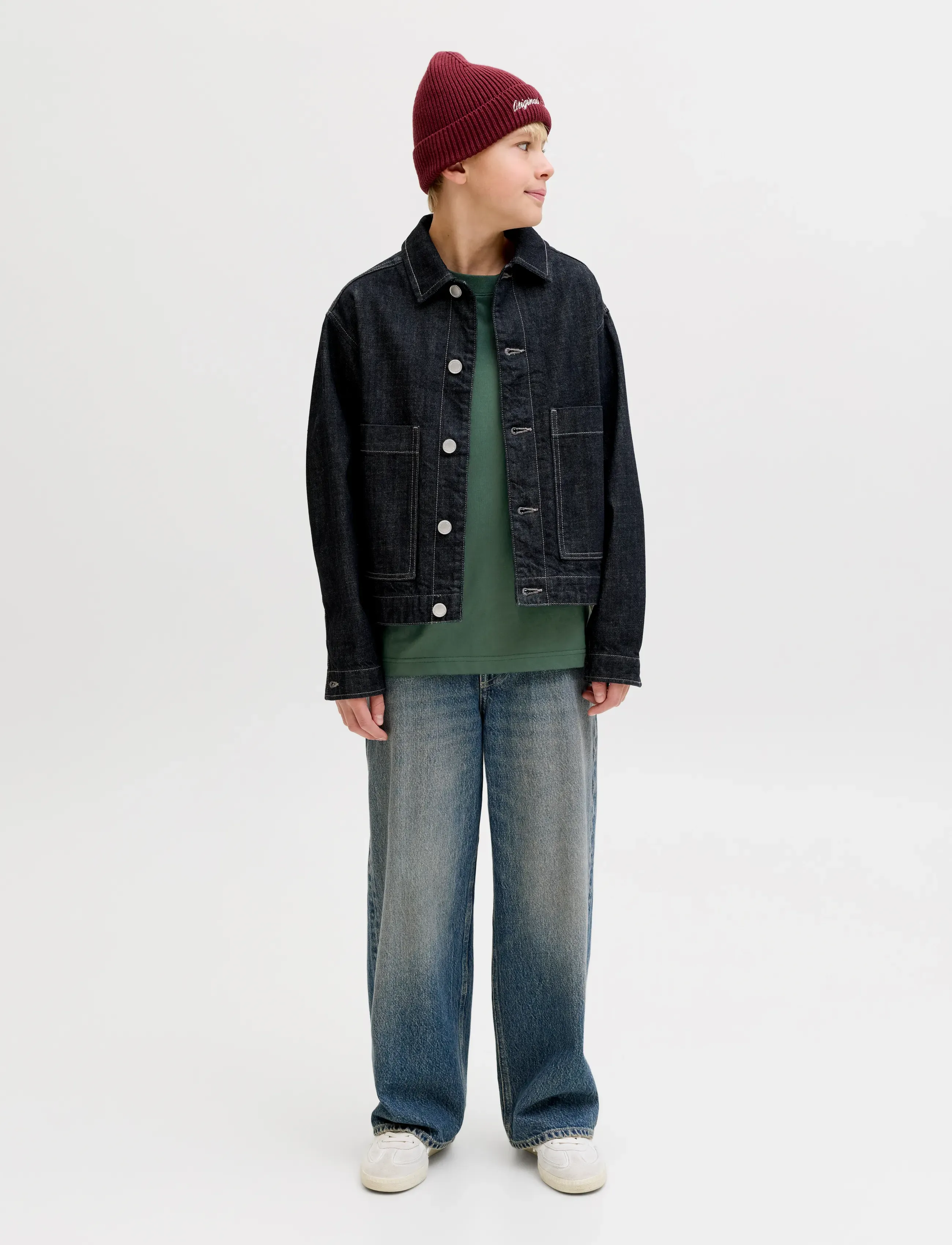 Jack & Jones - JORNIAGARA TYPO TEE SS CREW NECK JNR - kortærmede t-shirts - sycamore - 4