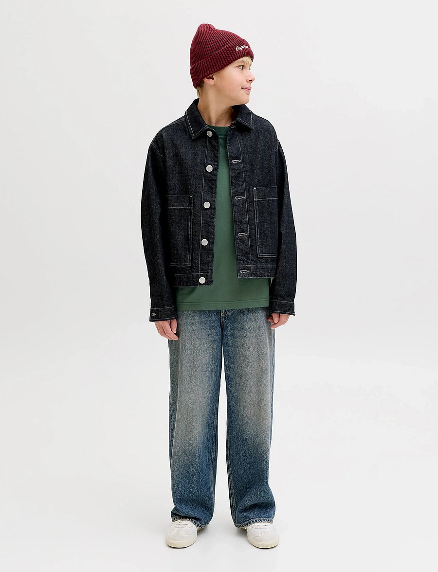 Jack & Jones - JORNIAGARA TYPO TEE SS CREW NECK JNR - kortærmede t-shirts - sycamore - 4