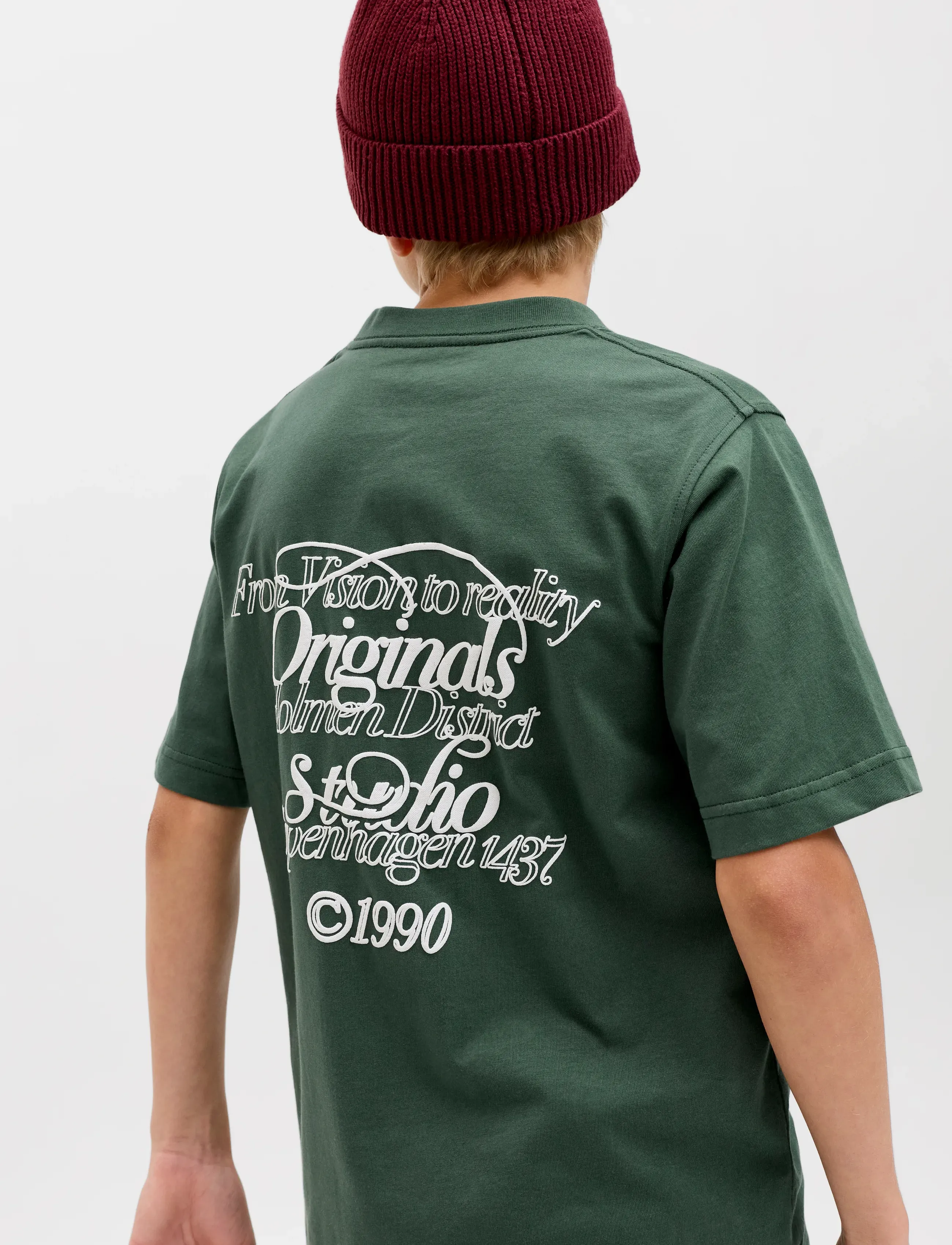 Jack & Jones - JORNIAGARA TYPO TEE SS CREW NECK JNR - kortærmede t-shirts - sycamore - 5