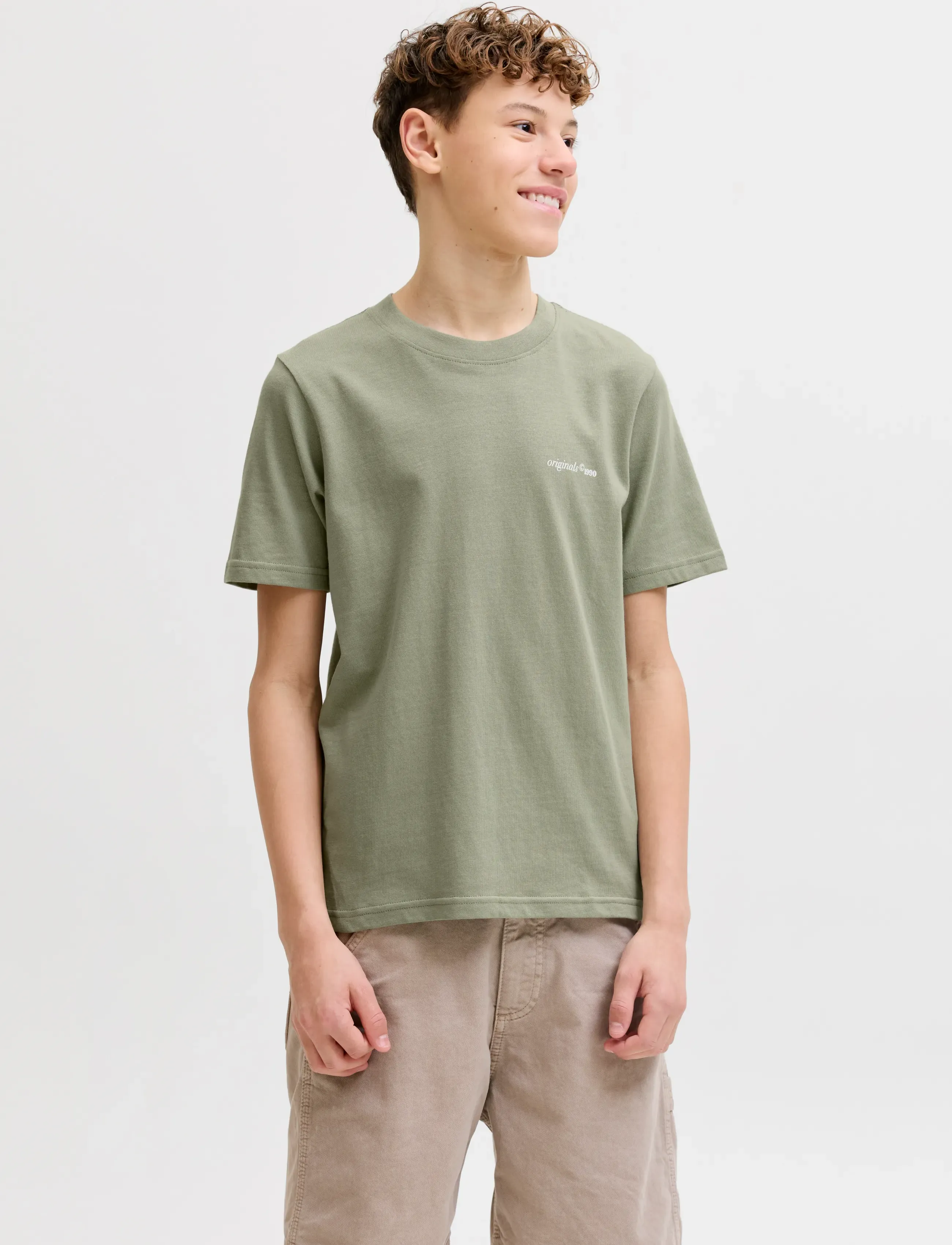 Jack & Jones Jormontauk Back Graphic Tee Ss Ea26 Jnr, Børn, Afslappet Pasform Grafisk T-shirt, Kakigrøn, Str: 140