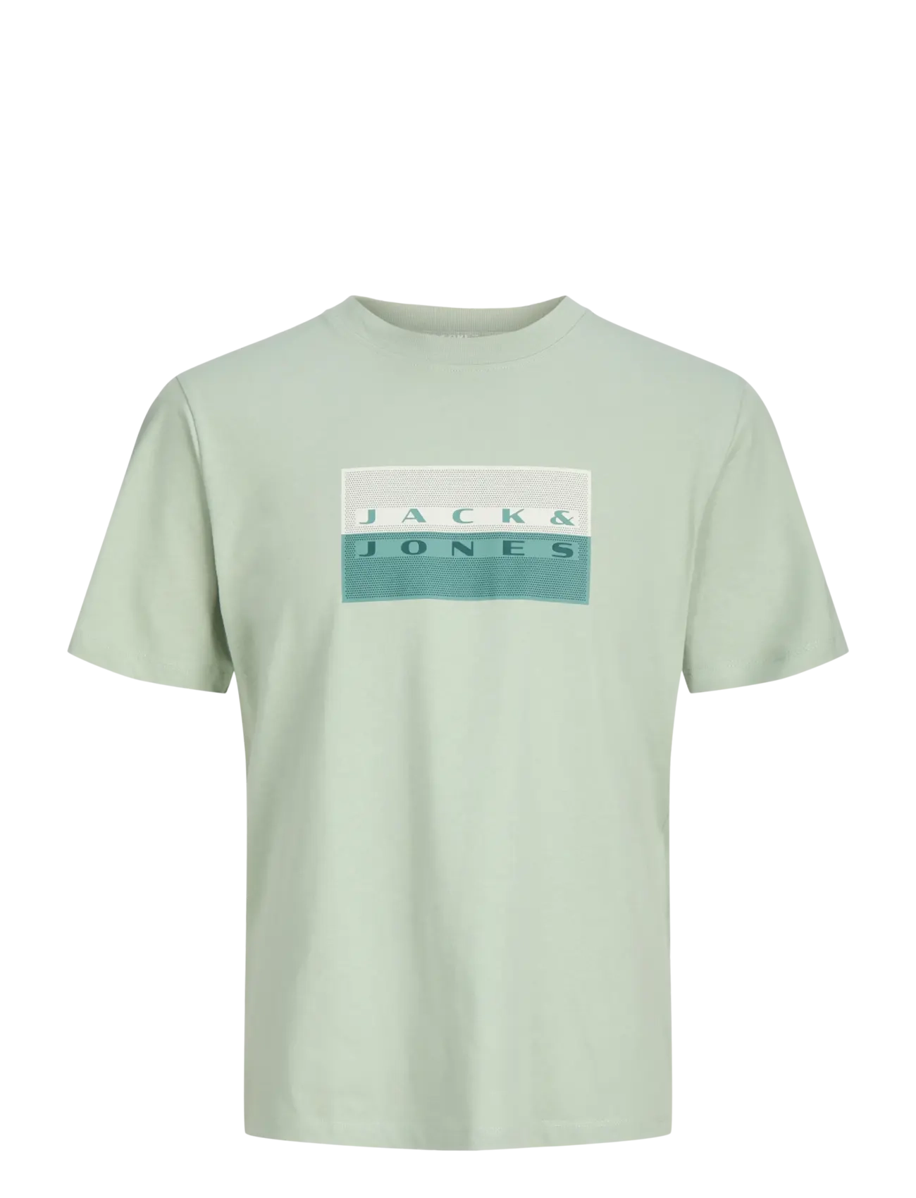 Jack & Jones JCOFUSION DOTS PRINT TEE SS CN SN JNR - Jack & Jones - AQUA GRAY / white