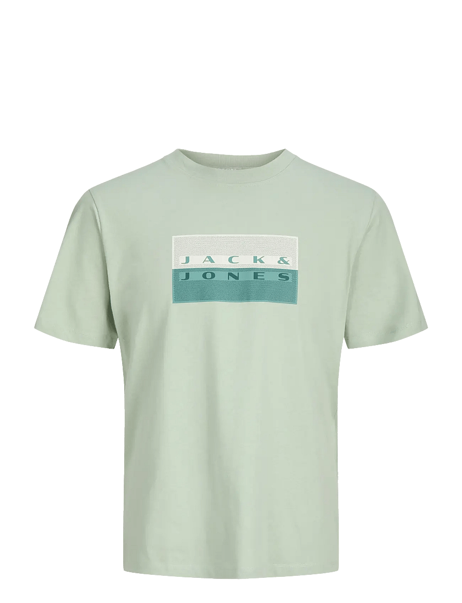 Jack & Jones - JCOFUSION DOTS PRINT TEE SS CN SN JNR - lühikeste varrukatega t-särgid - aqua gray - 1