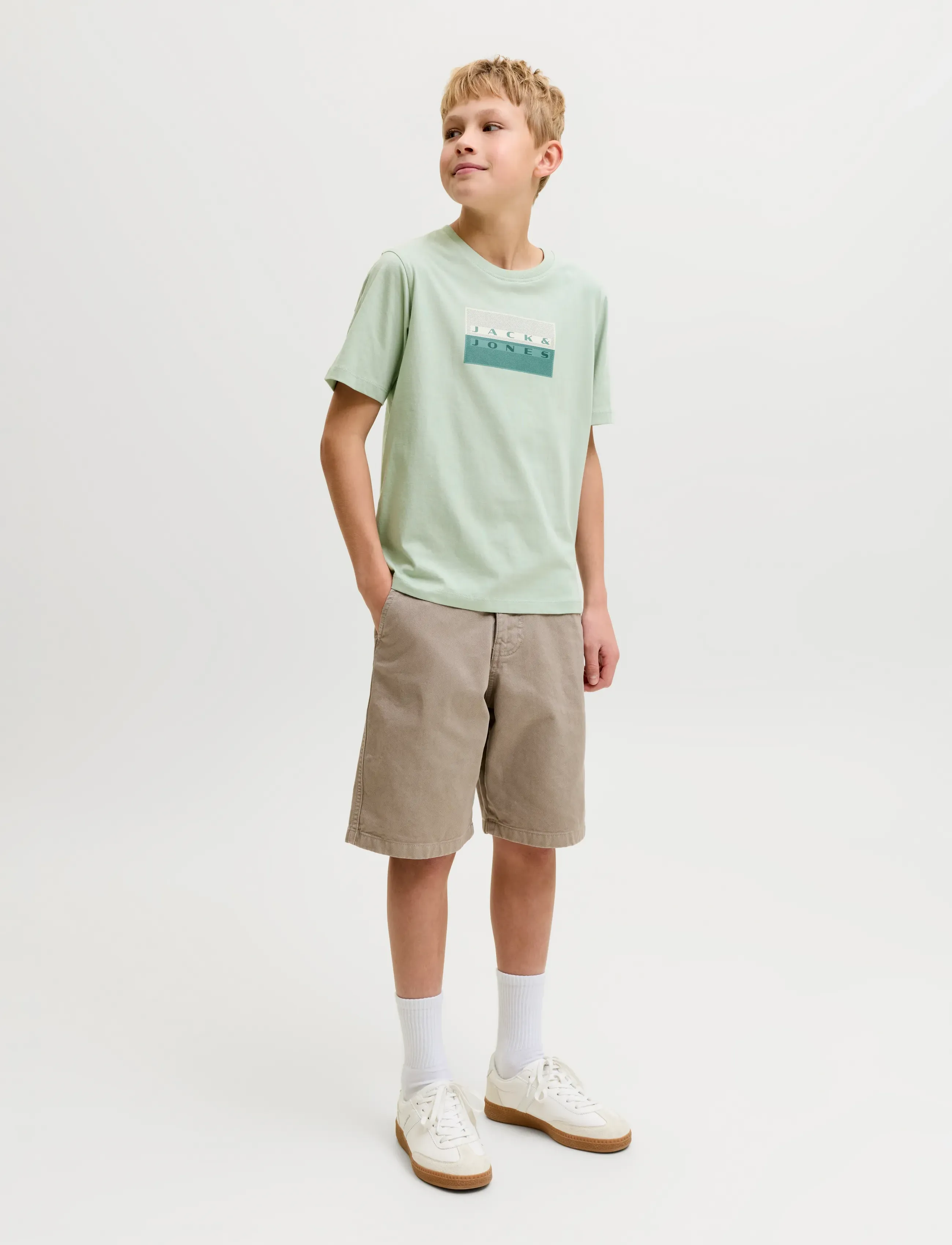 Jack & Jones - JCOFUSION DOTS PRINT TEE SS CN SN JNR - short-sleeved t-shirts - aqua gray - 3