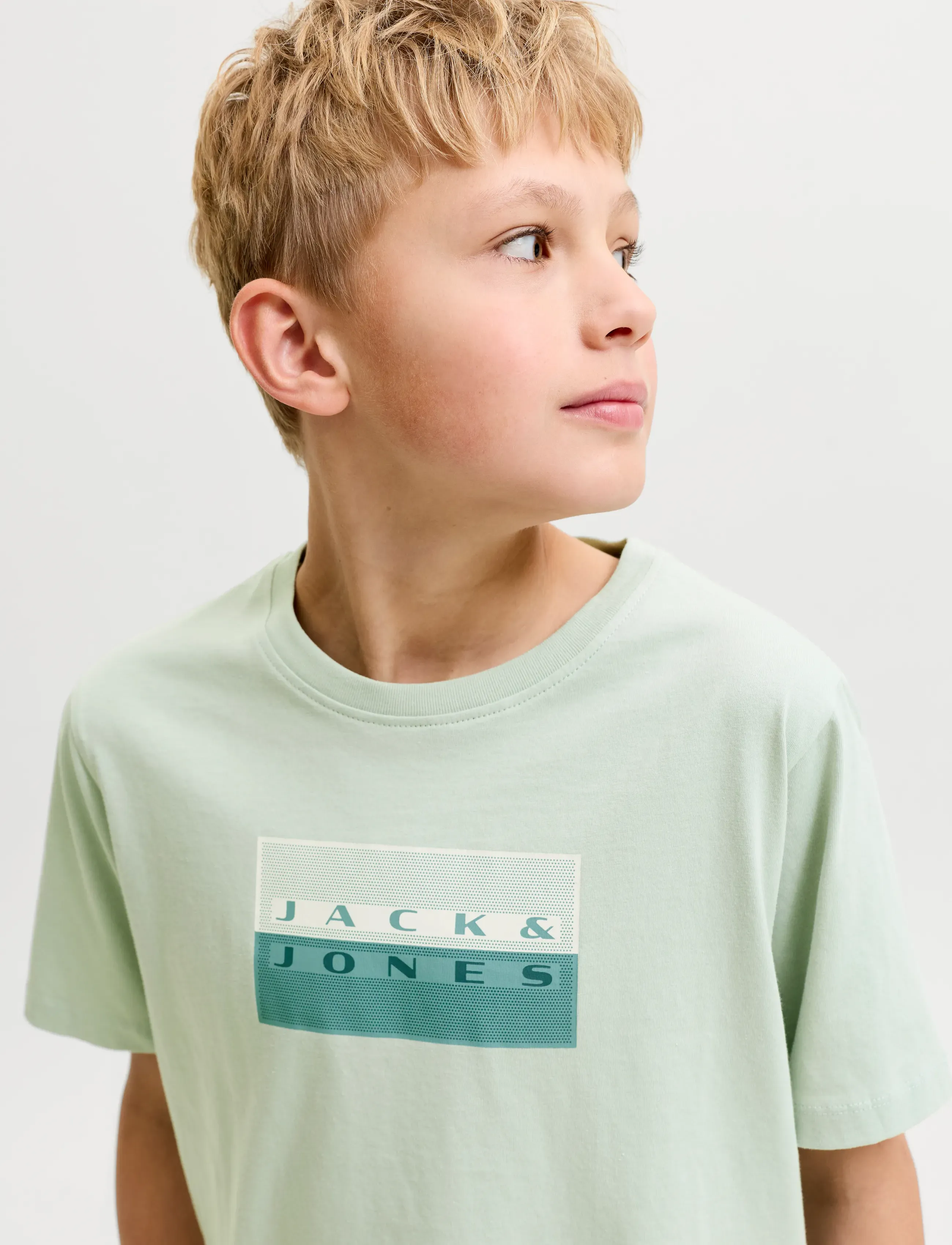 Jack & Jones - JCOFUSION DOTS PRINT TEE SS CN SN JNR - short-sleeved t-shirts - aqua gray - 5