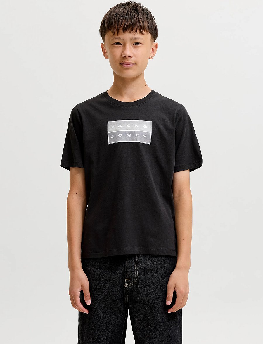 Jack & Jones - JCOFUSION DOTS PRINT TEE SS CN SN JNR - kurzärmelige - black - 0