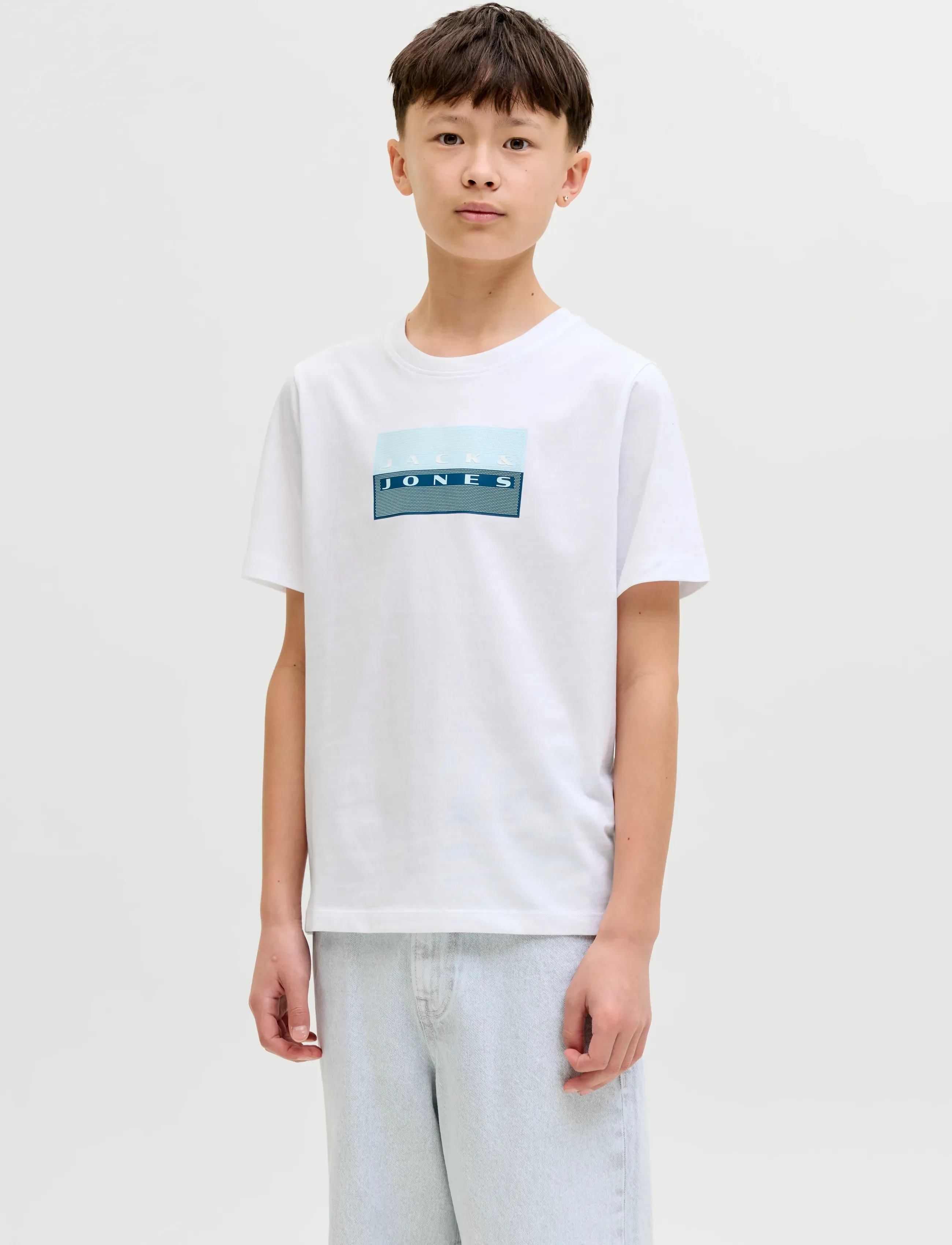 Jack & Jones JCOFUSION DOTS PRINT TEE SS CN SN JNR - T-shirts - BRIGHT WHITE / white