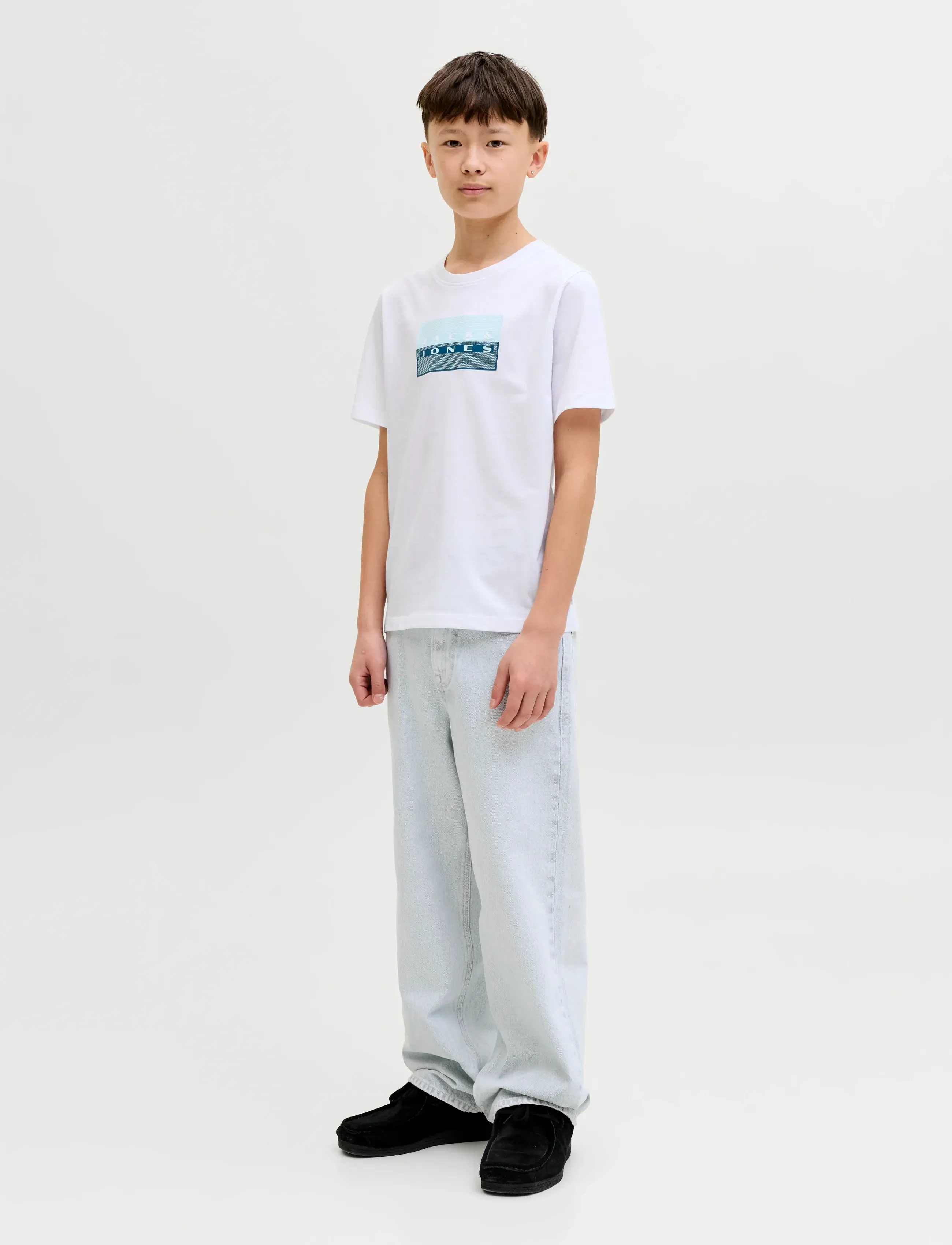 Jack & Jones - JCOFUSION DOTS PRINT TEE SS CN SN JNR - kurzärmelige - bright white - 3